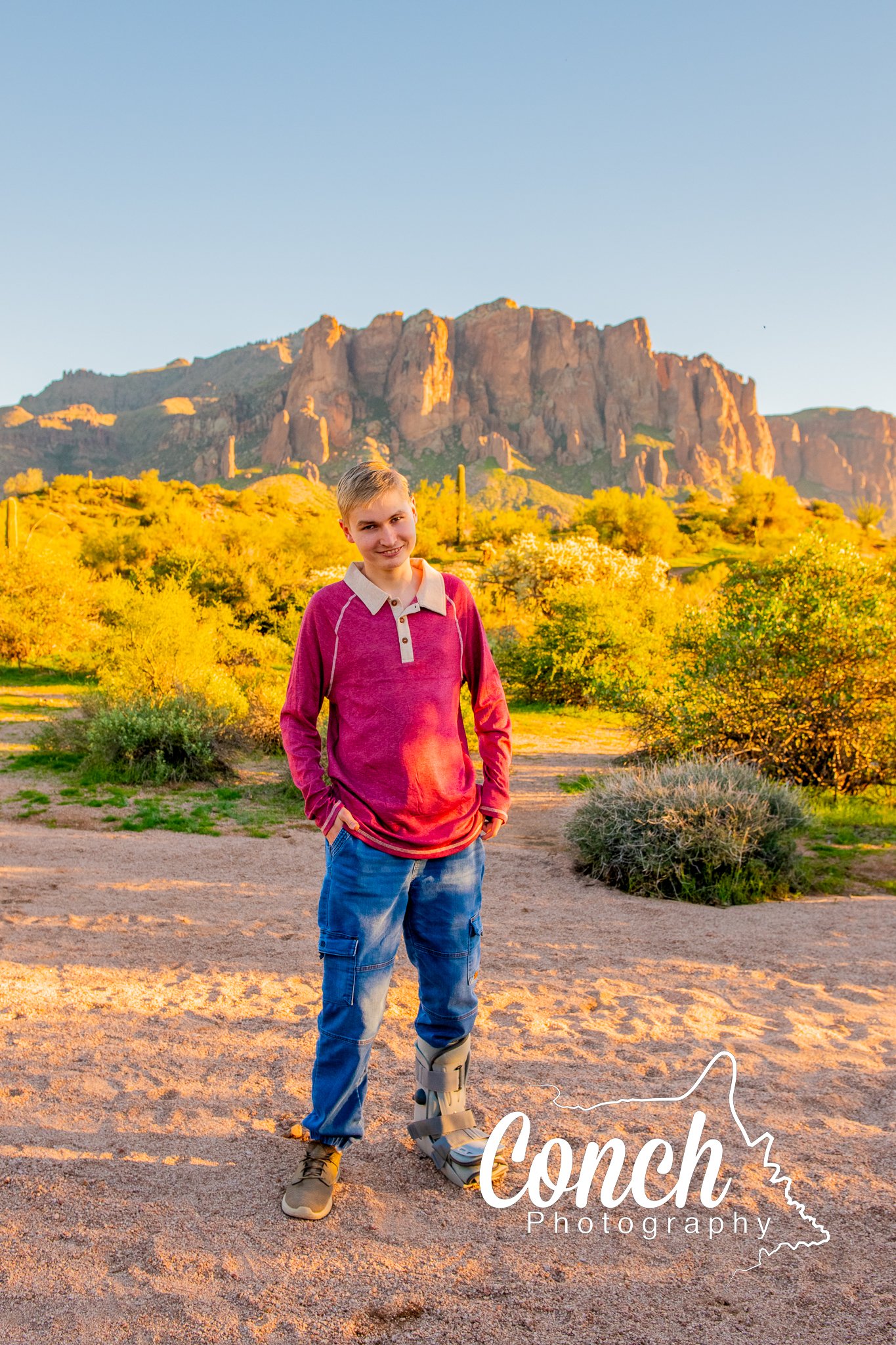 Full body Individual Portrait of Son at First Water Trailhead