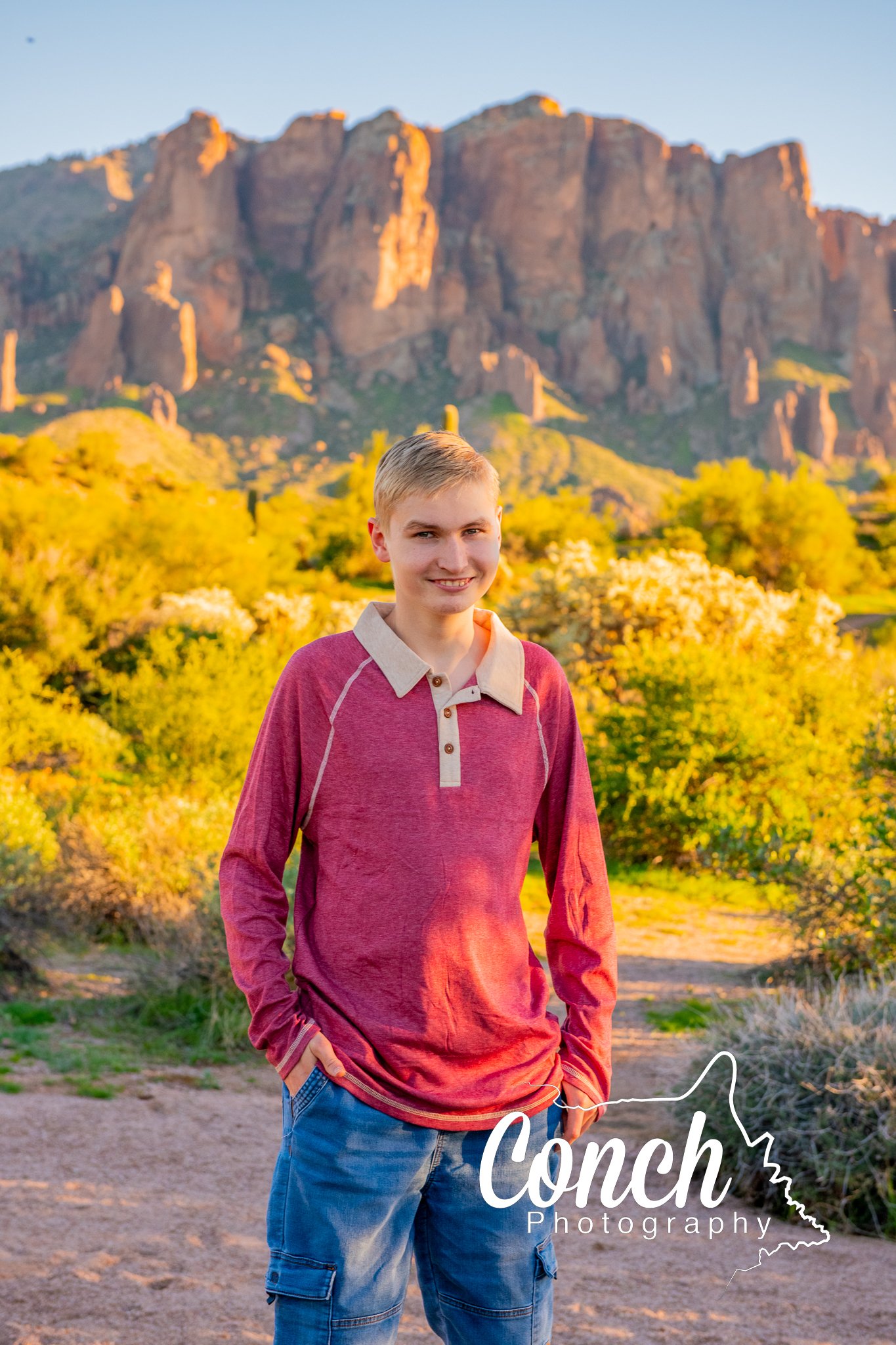 Close up Individual Portrait of Son at First Water Trailhead