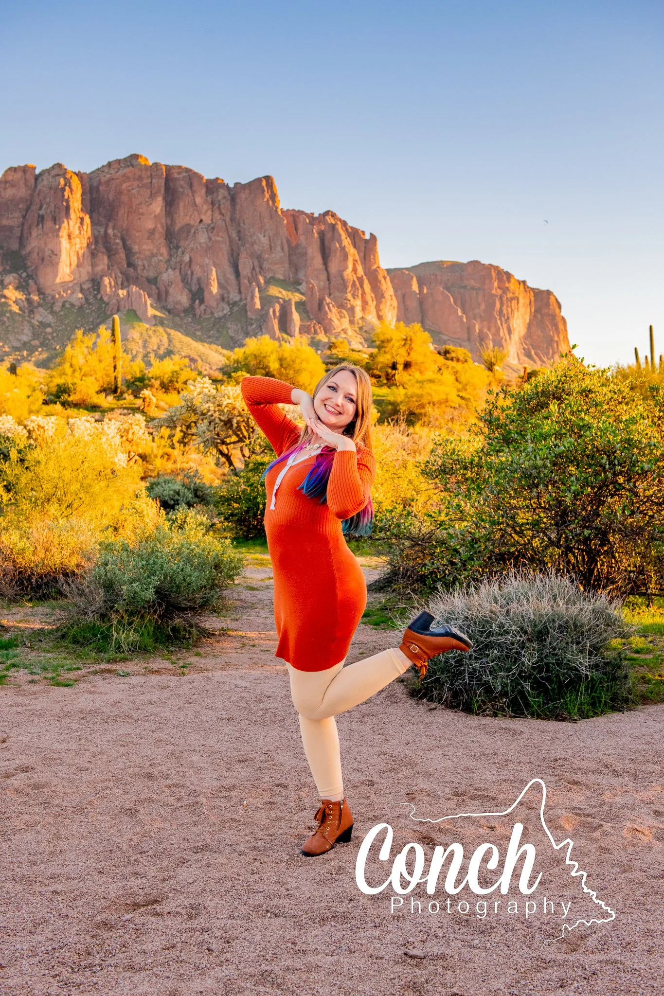 Full body Individual Portrait of Daughters at First Water Trailhead