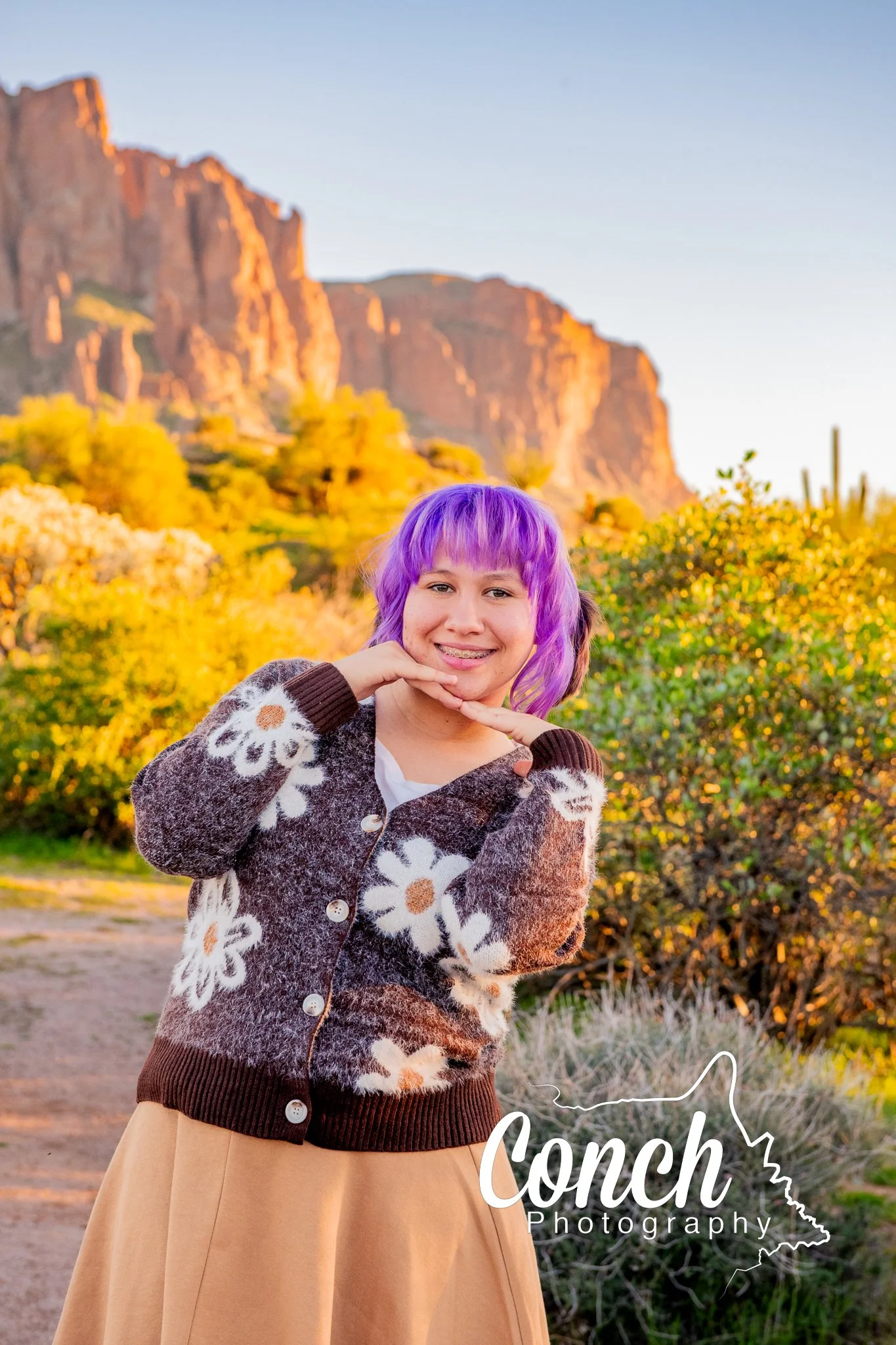 Close up Individual Portrait of Daughter at First Water Trailhead