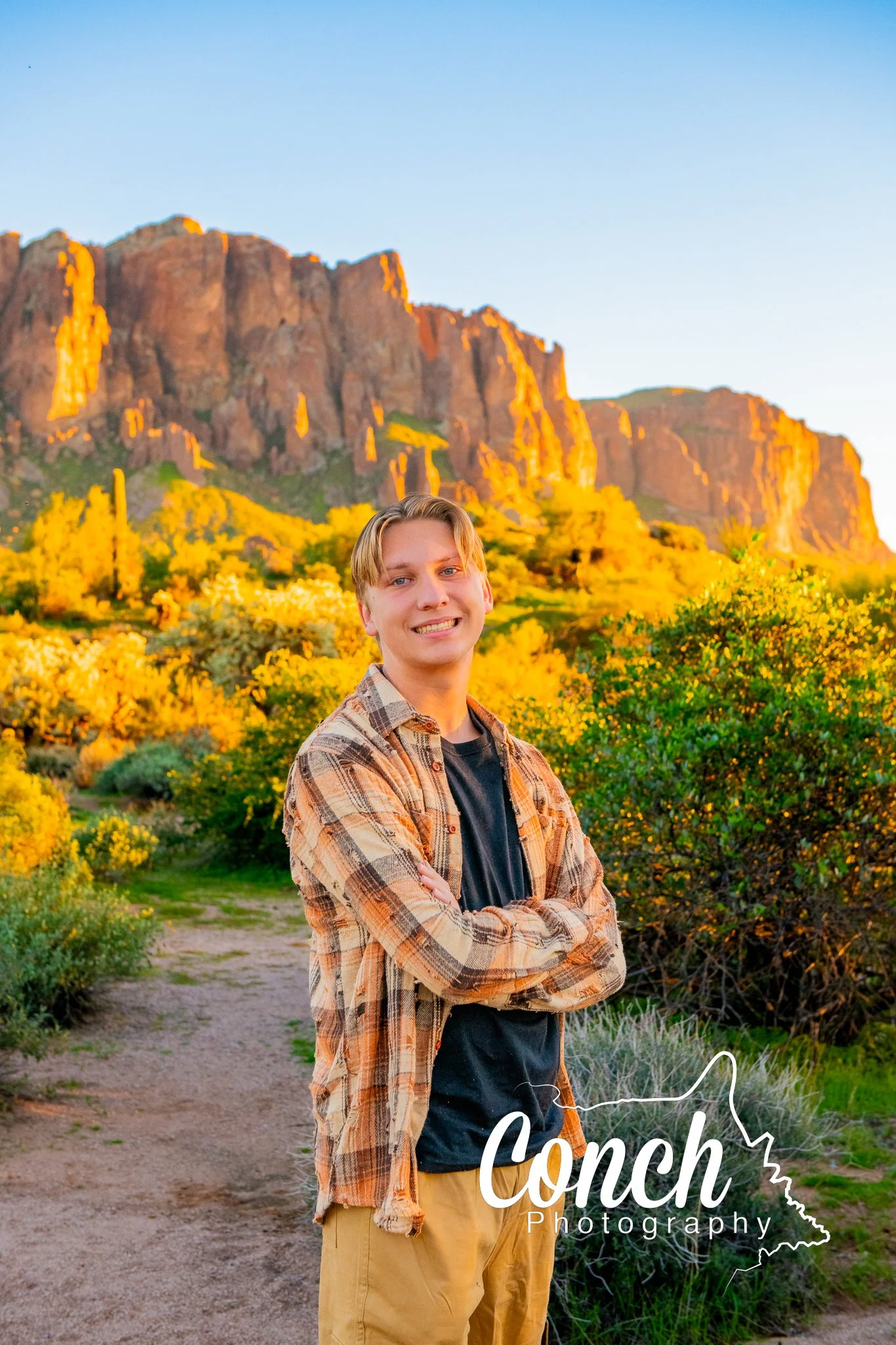 Close up Individual Portrait of Son at First Water Trailhead