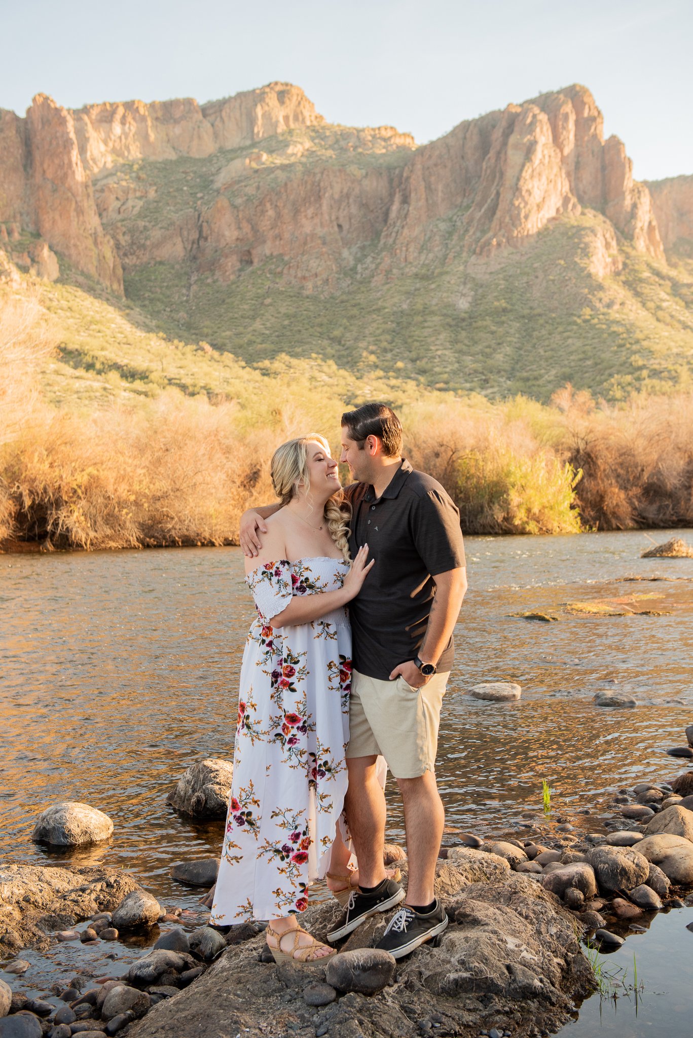 Engagement Session at Salt River at Sunset
