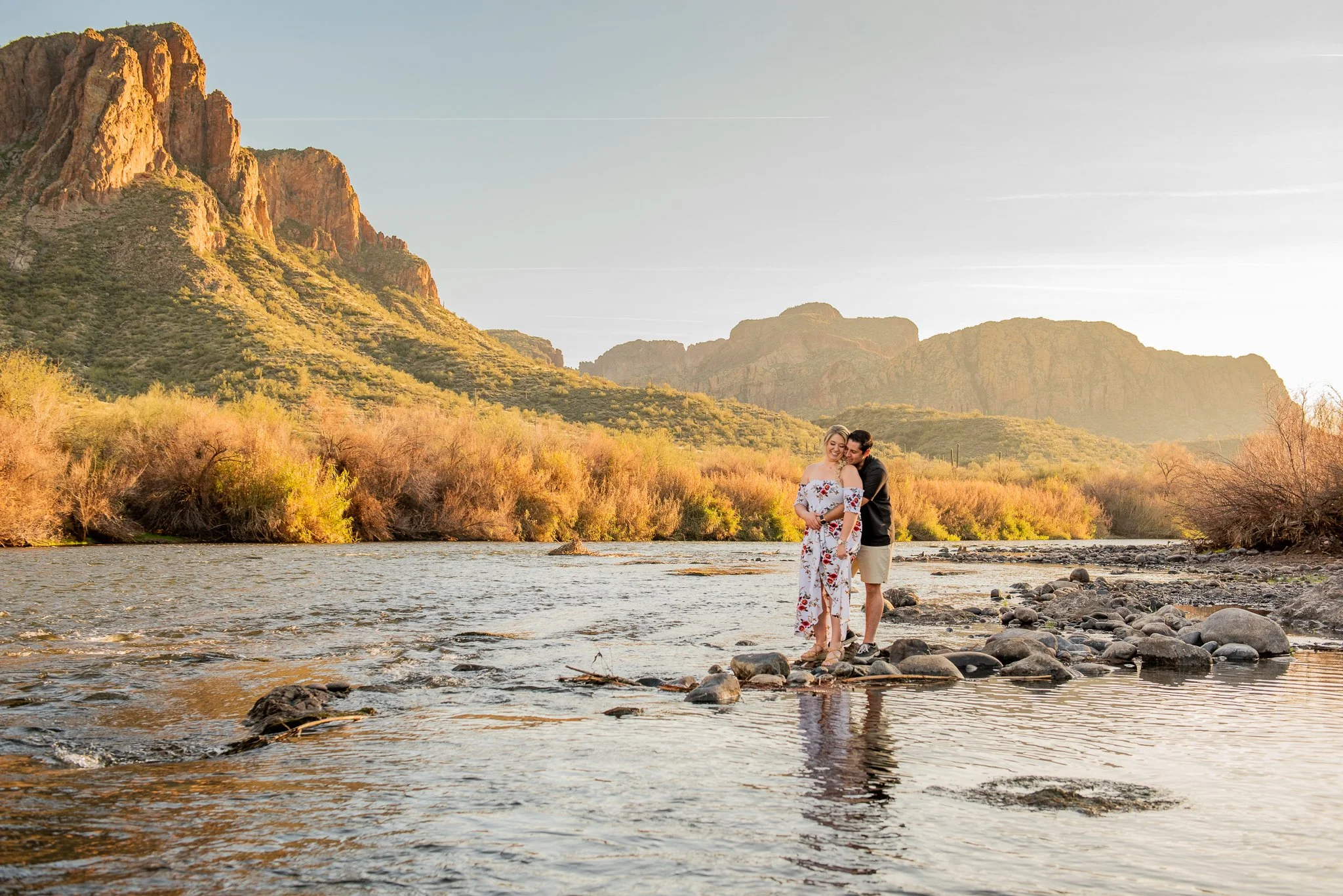 Engagement Session at Salt River at Sunset