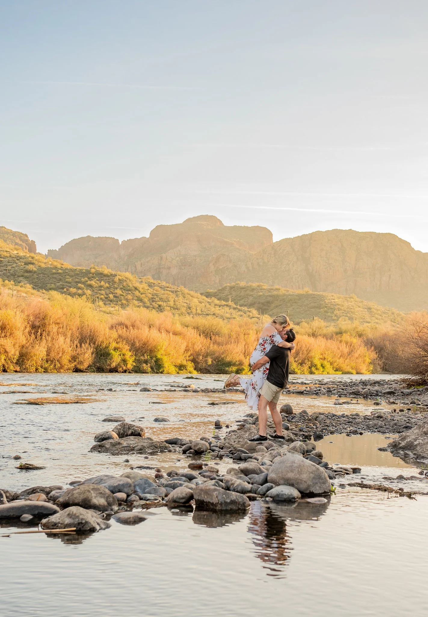 Engagement Session at Salt River at Sunset