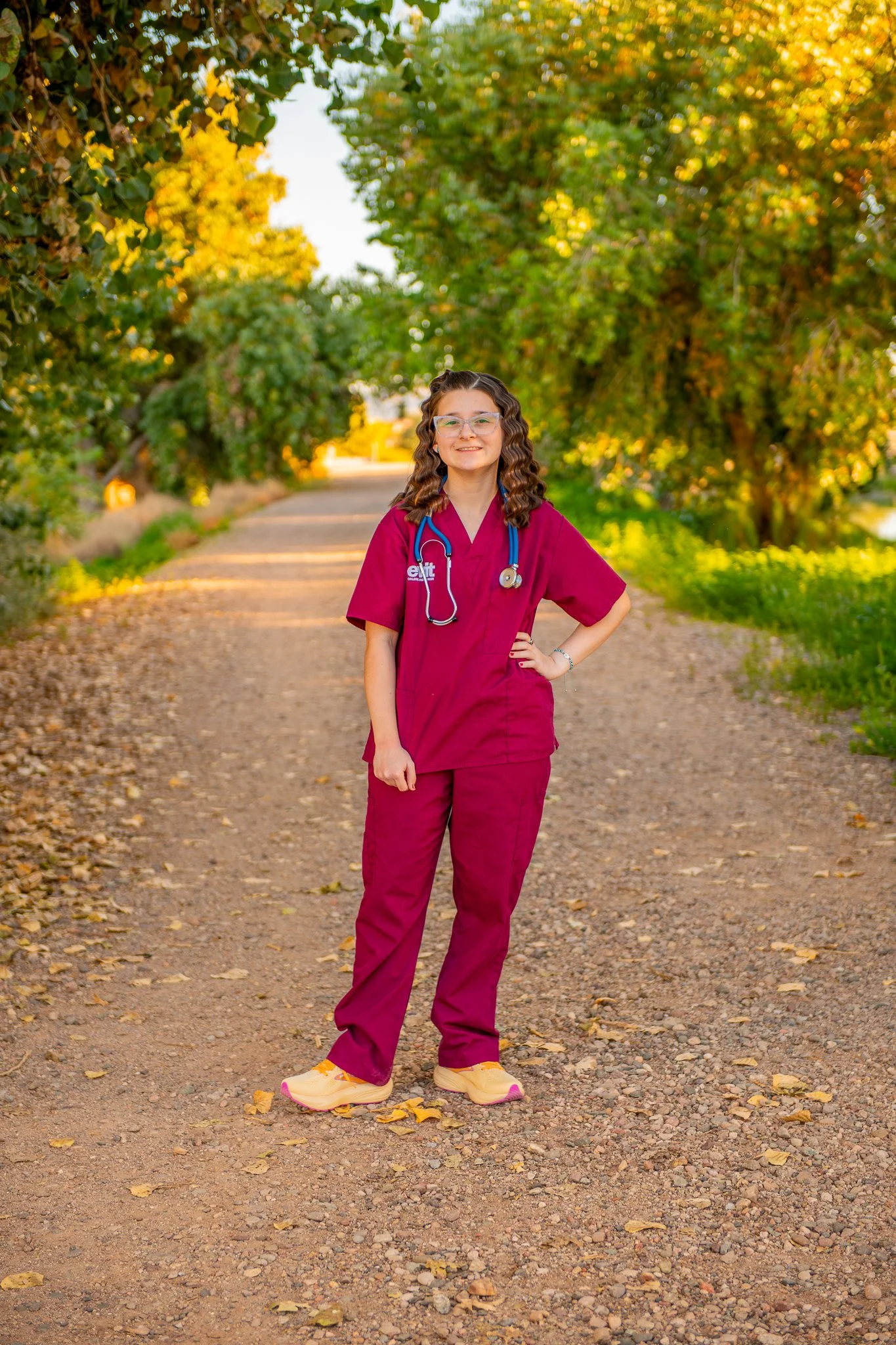 Sunset Senior Session at Higley and Ocotillo Riparian Bridge
