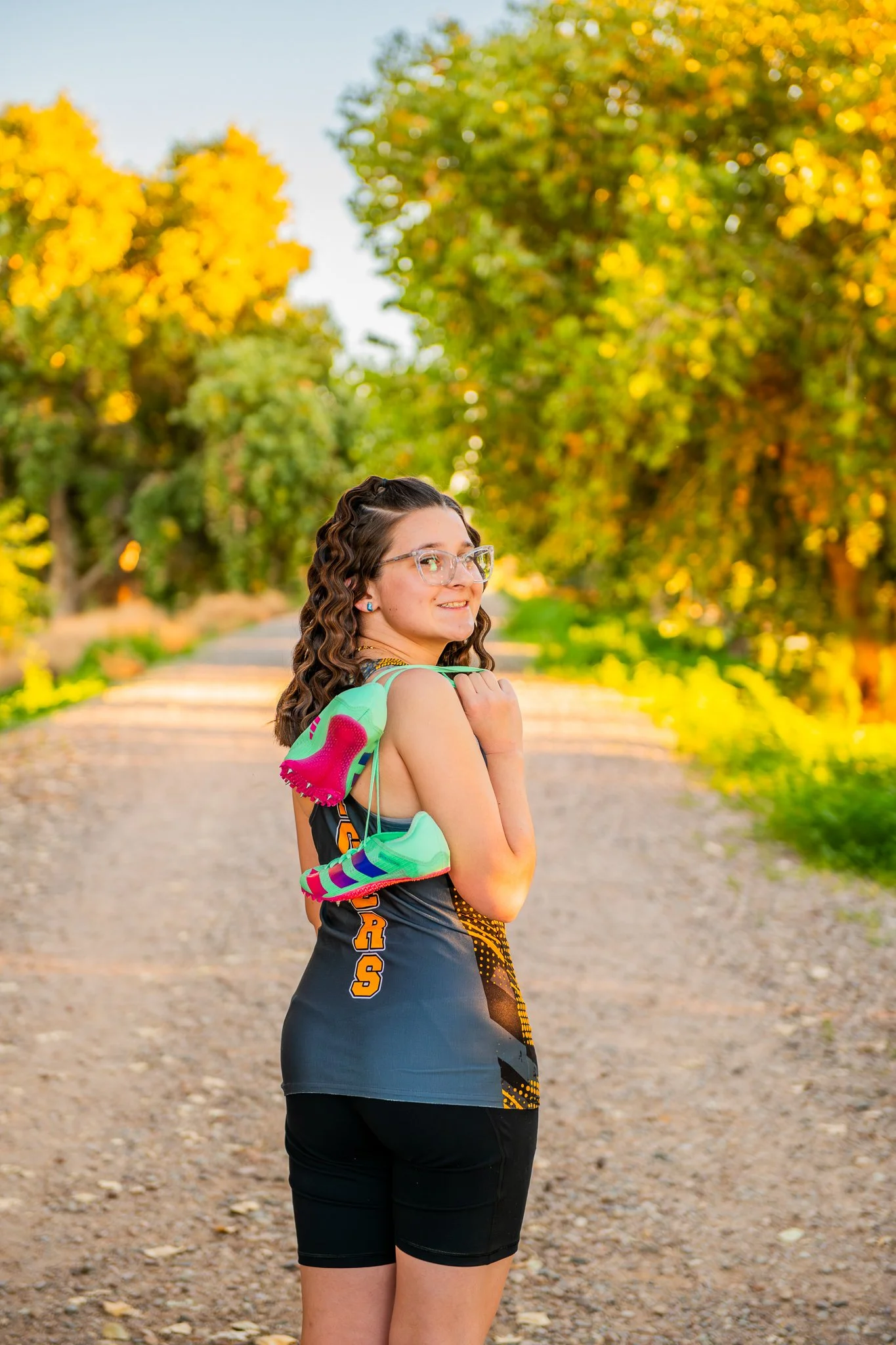 Sunset Senior Session at Higley and Ocotillo Riparian Bridge