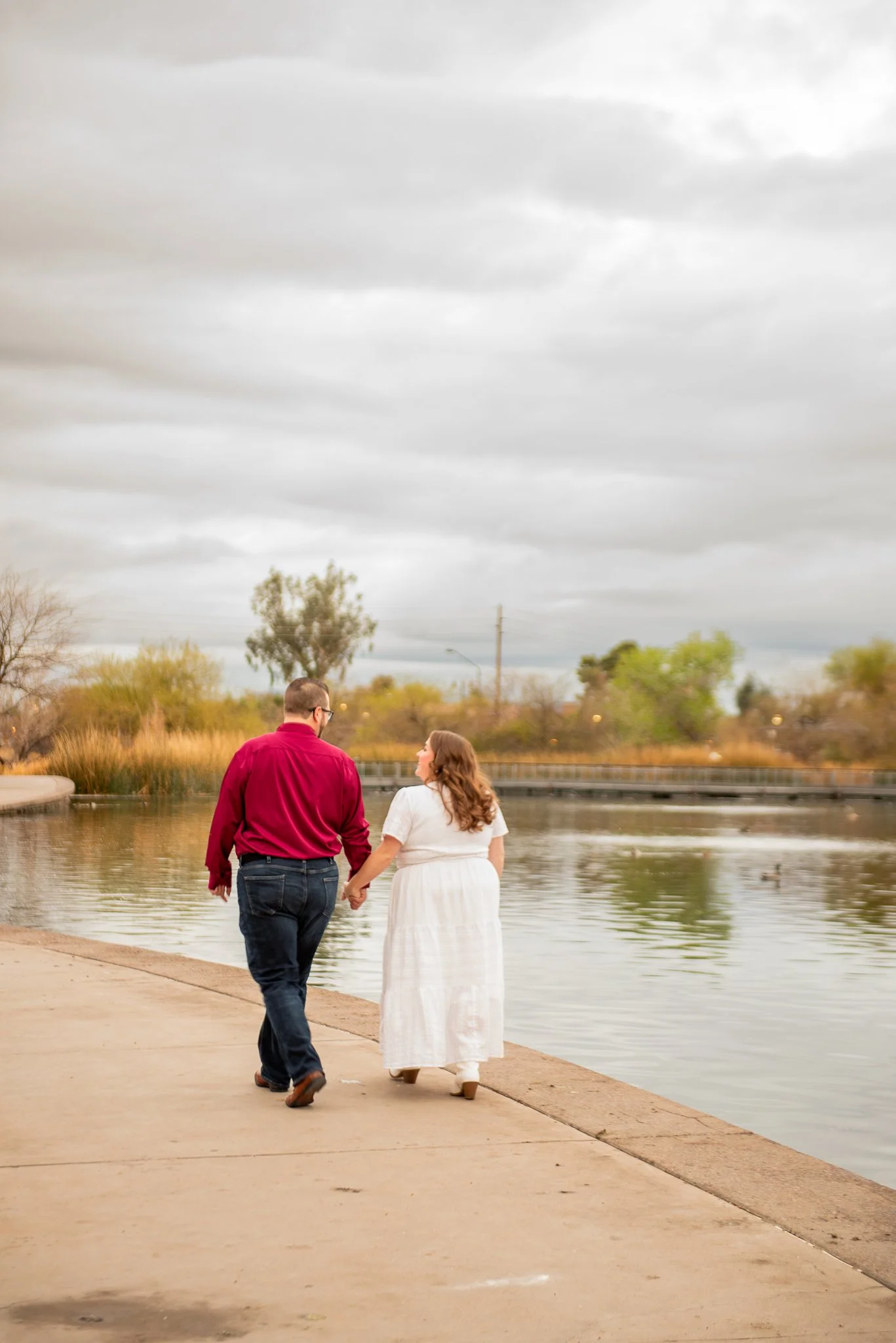 Sunrise engagement session at Riparian Preserve
