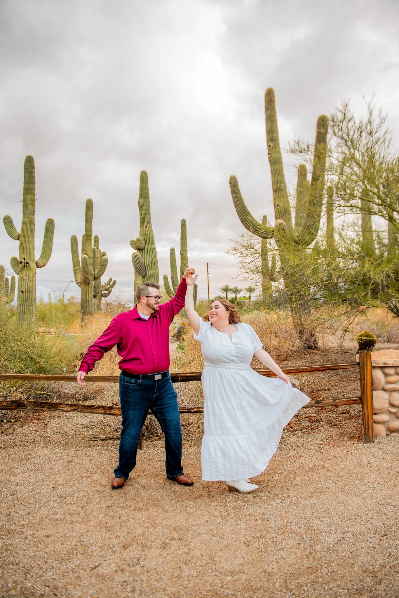Sunrise engagement session at Riparian Preserve