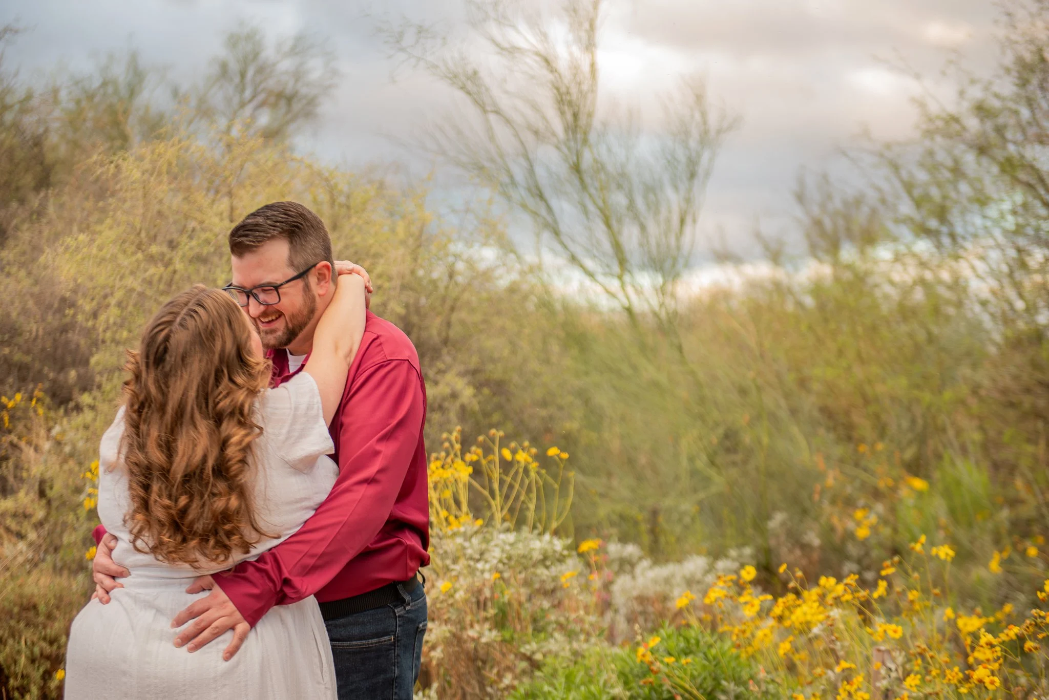 Sunrise engagement session at Riparian Preserve