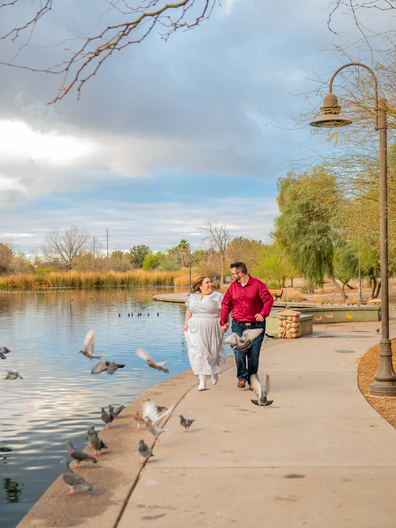 Sunrise engagement session at Riparian Preserve