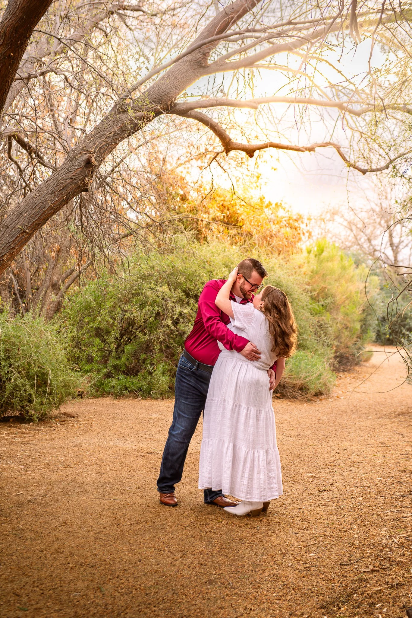 Sunrise engagement session at Riparian Preserve