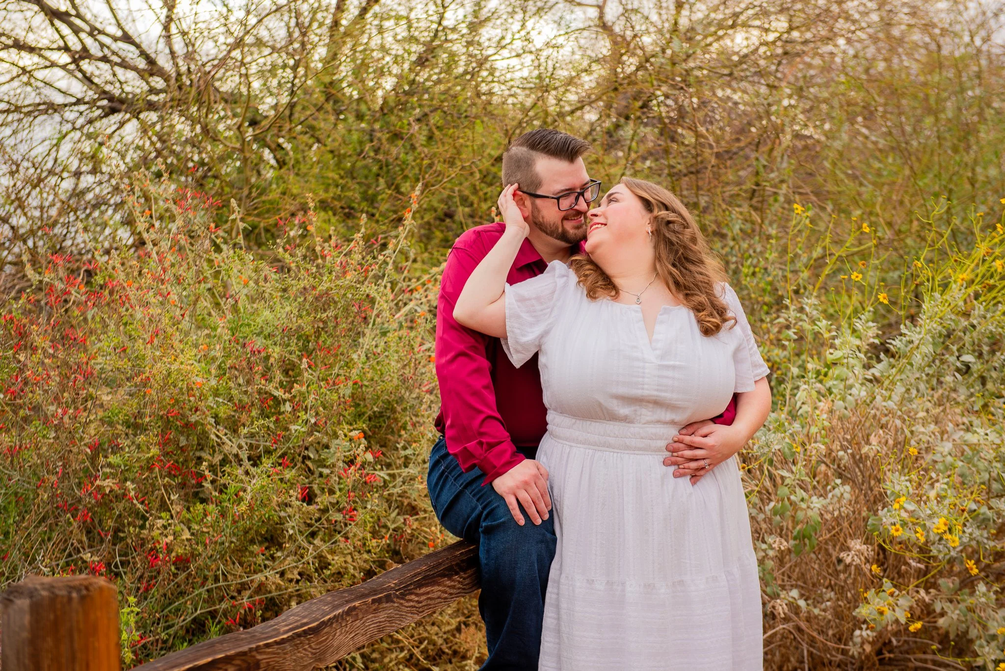 Sunrise engagement session at Riparian Preserve
