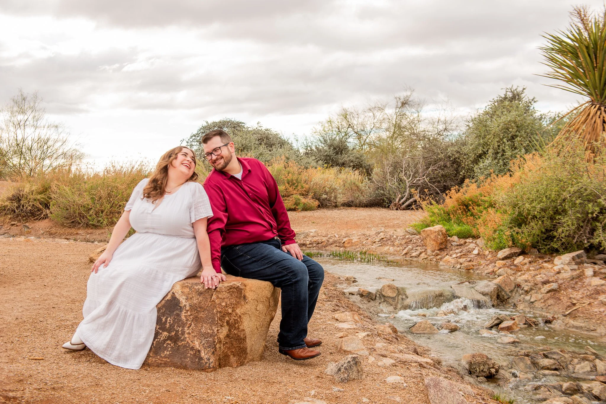 Sunrise engagement session at Riparian Preserve