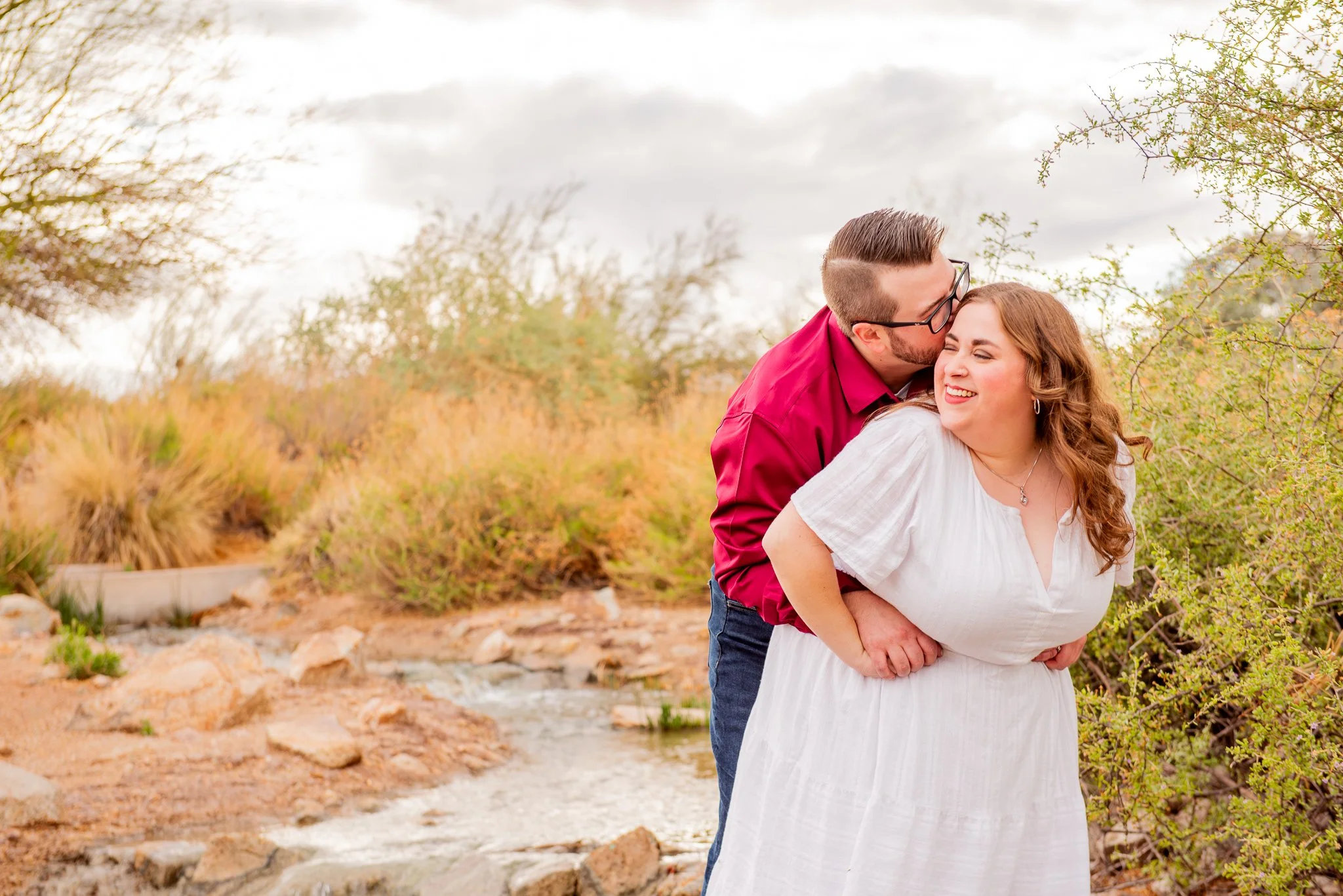 Sunrise engagement session at Riparian Preserve