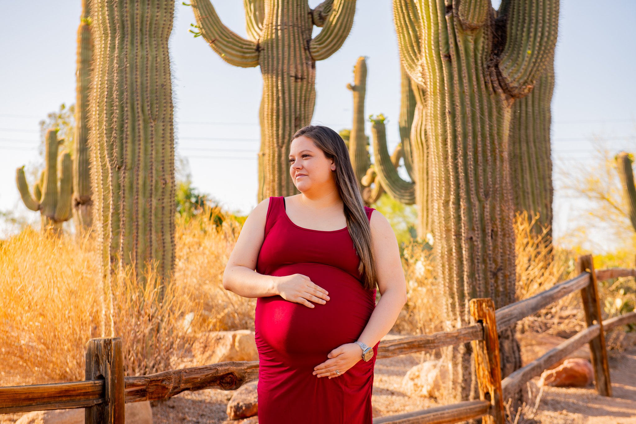 Maternity Family Session at Sunset at the Riparian Preserve