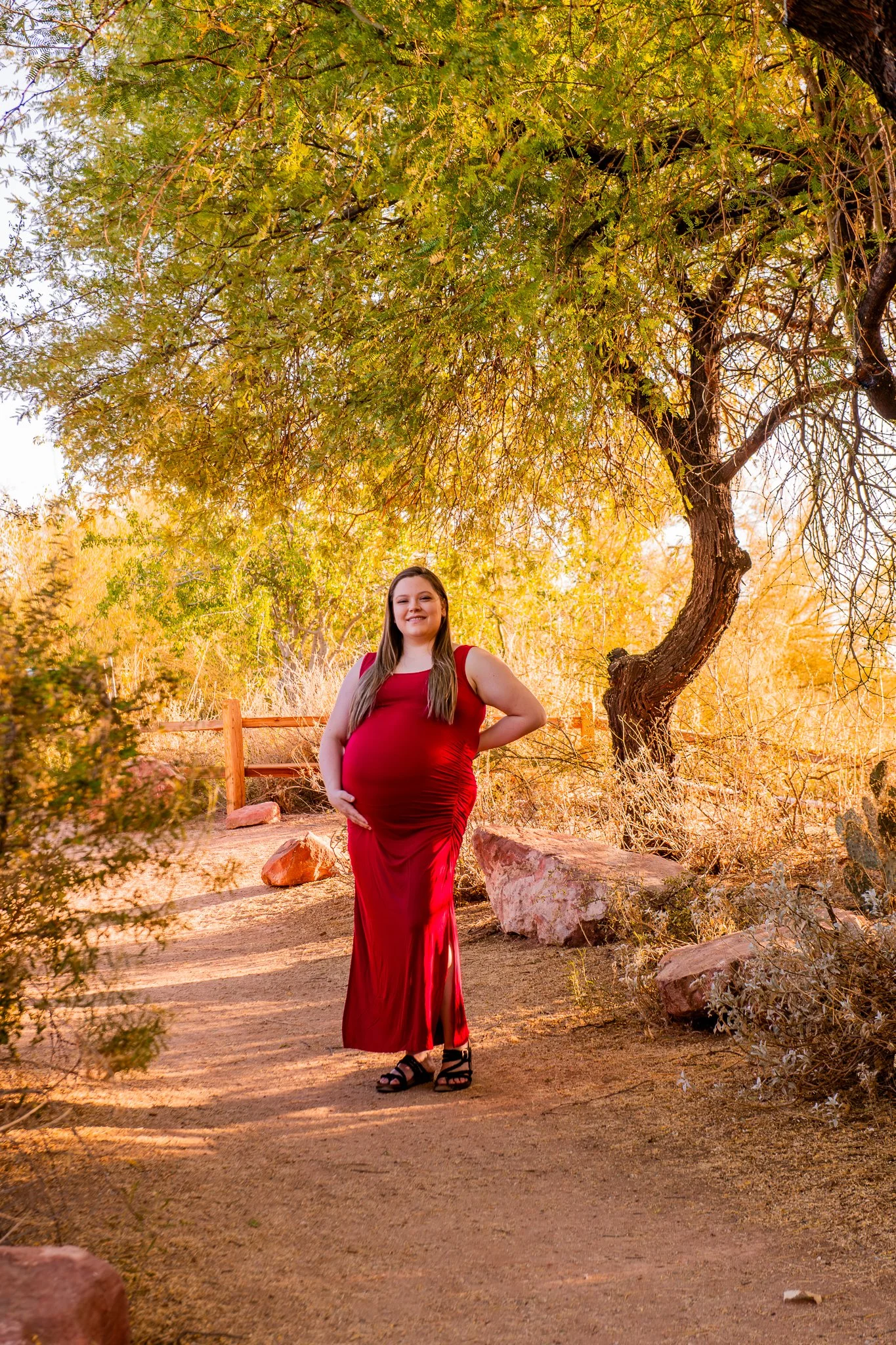 Maternity Family Session at Sunset at the Riparian Preserve