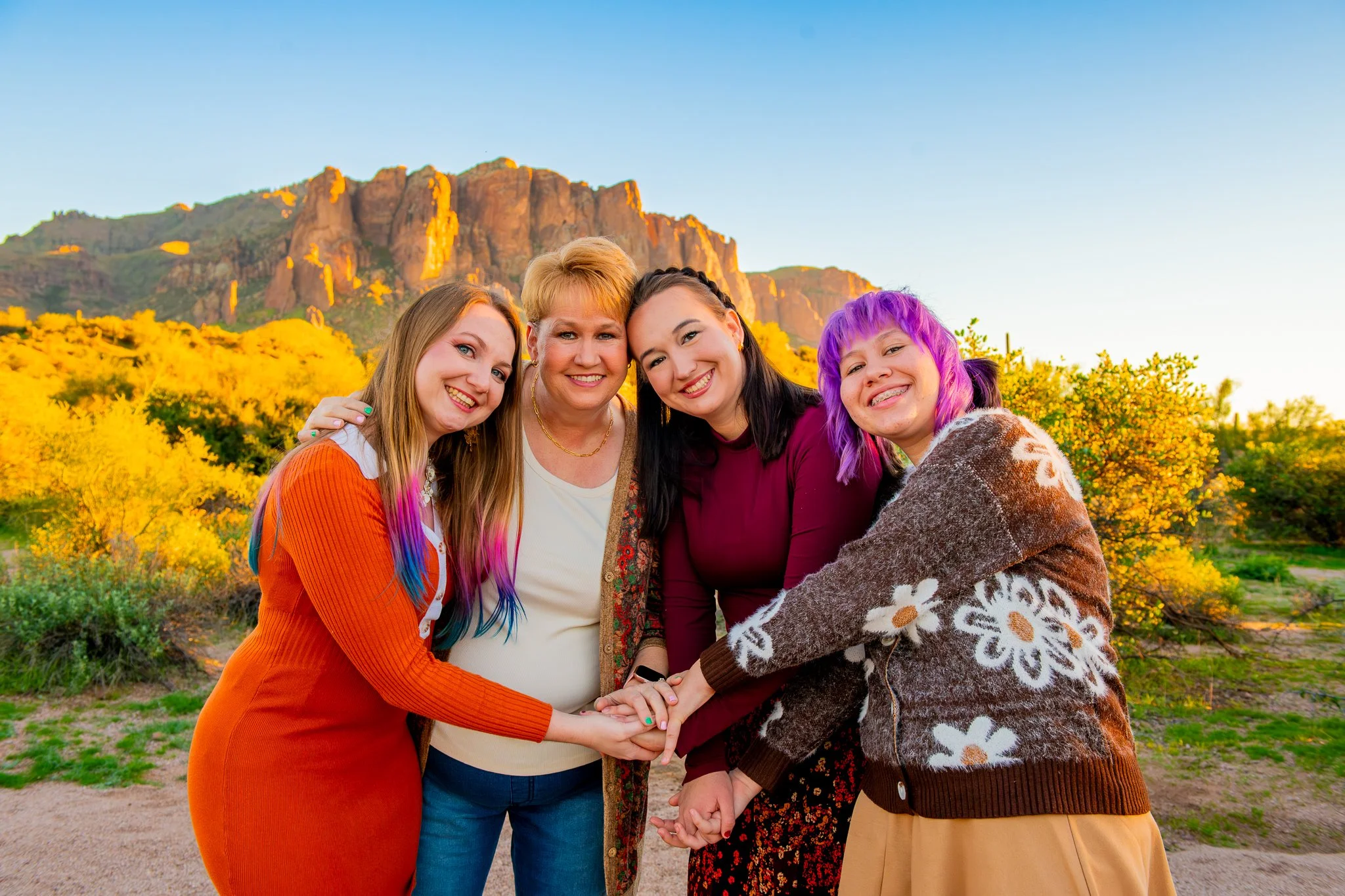 Large Family Session at First Water Trailhead at Sunset
