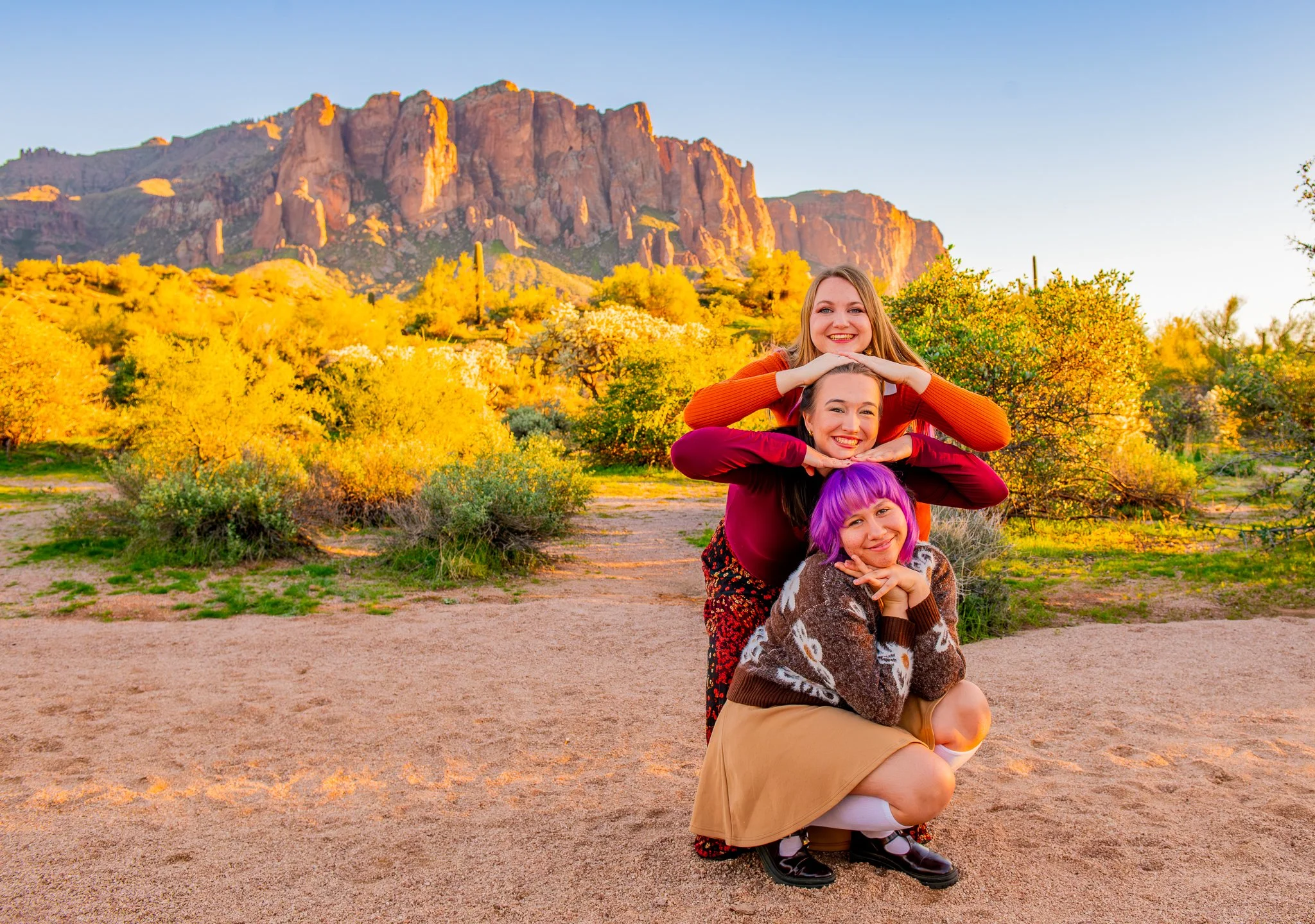 Large Family Session at First Water Trailhead at Sunset