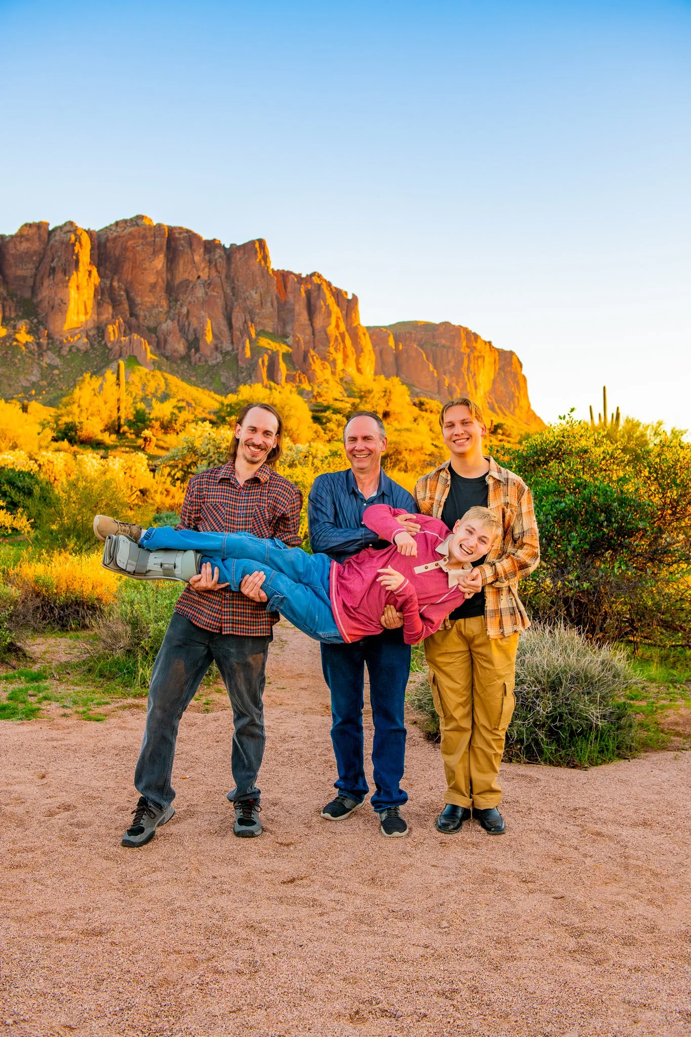 Large Family Session at First Water Trailhead at Sunset