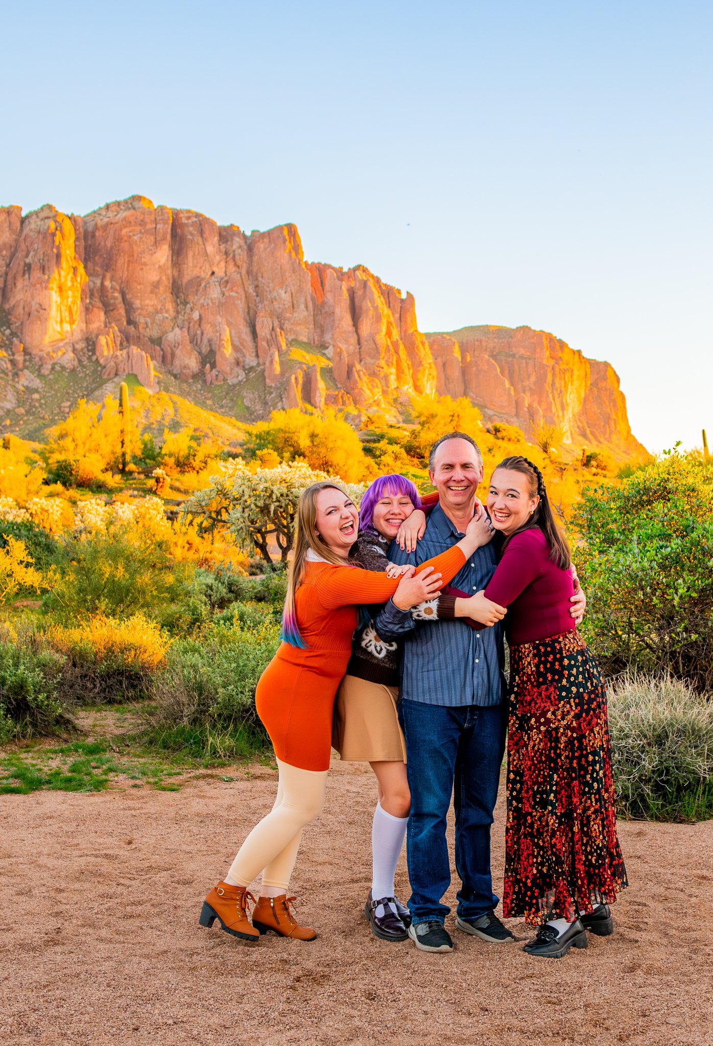 Large Family Session at First Water Trailhead at Sunset