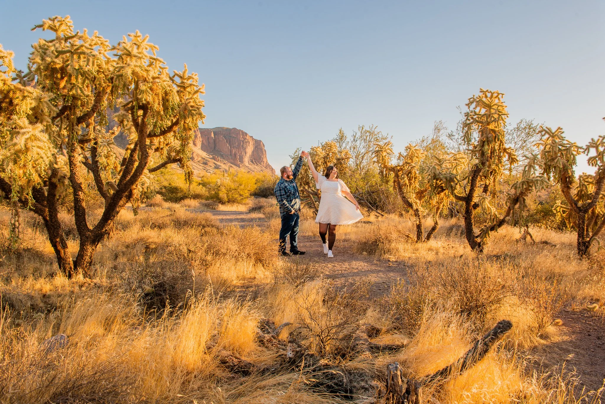 Sunset Engagement session at First Water Trailhead