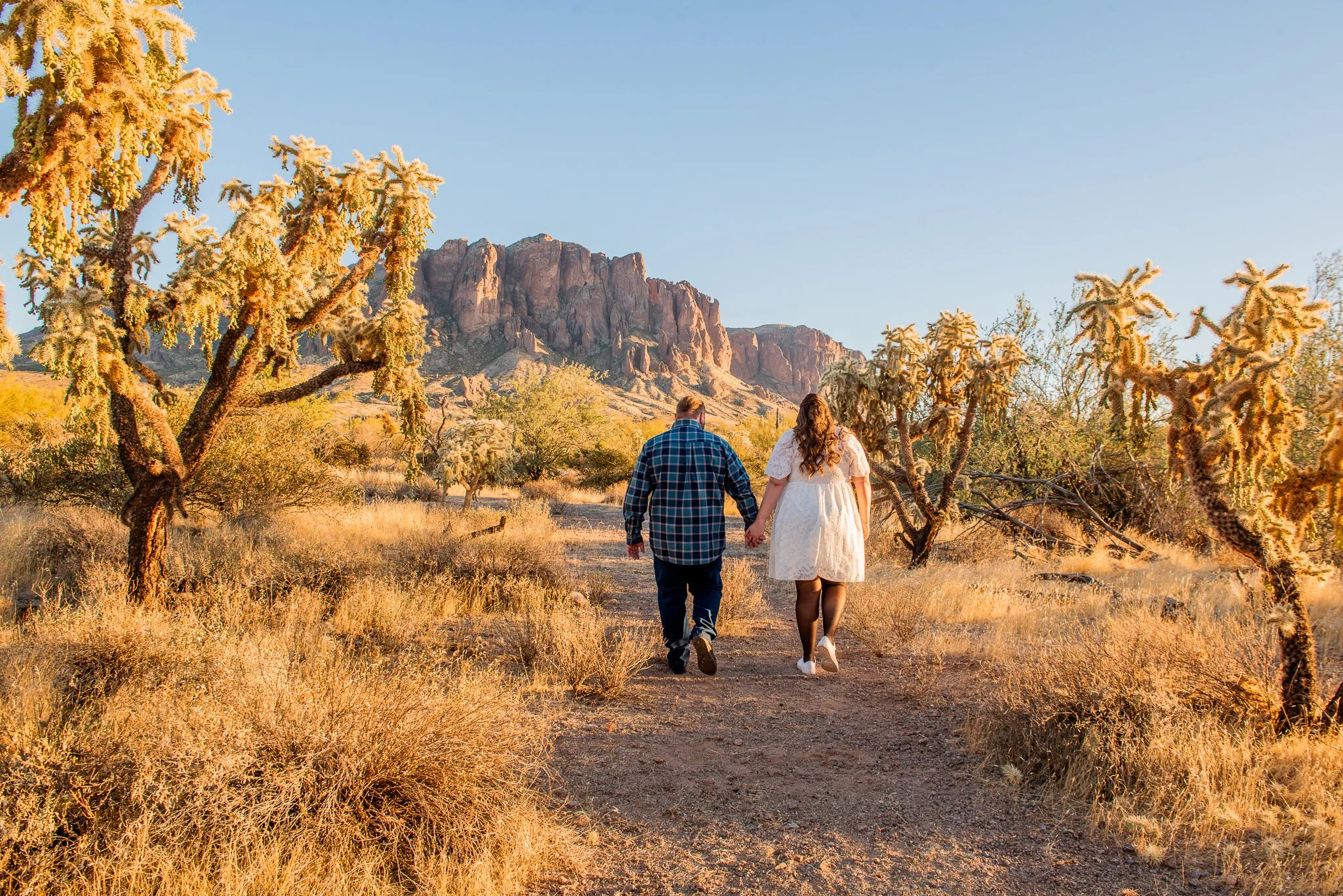 Sunset Engagement session at First Water Trailhead