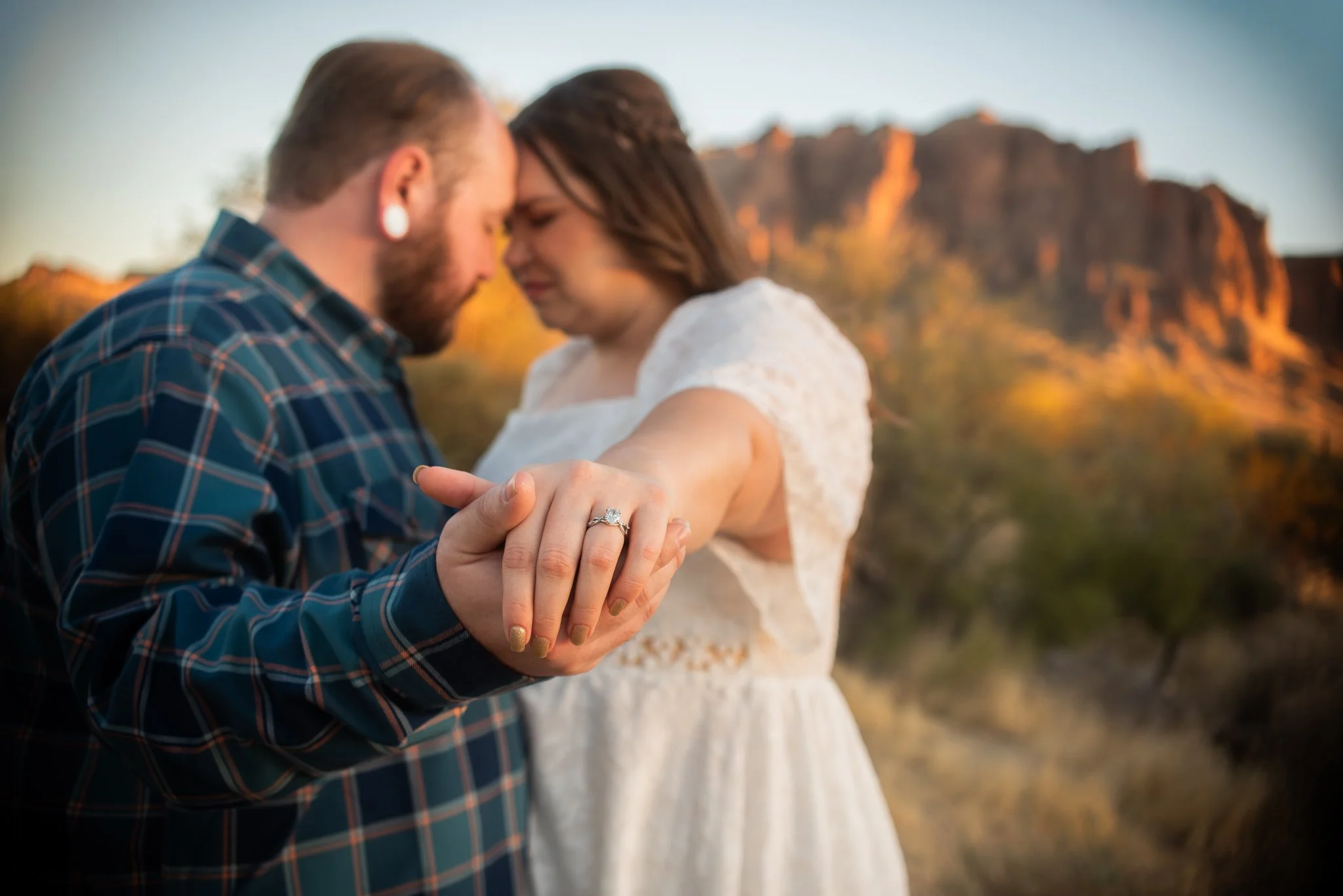 Sunset Engagement session at First Water Trailhead