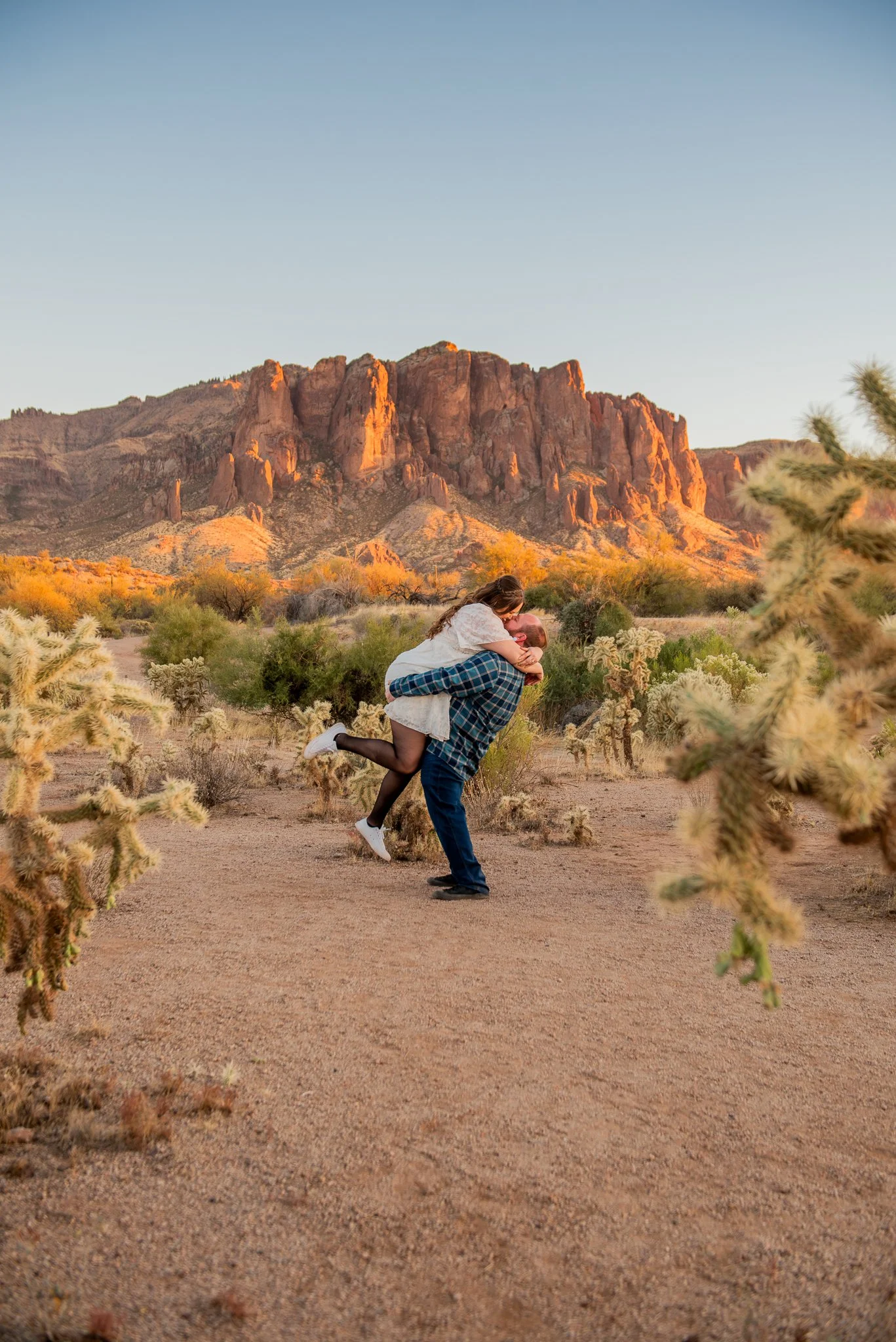 Sunset Engagement session at First Water Trailhead