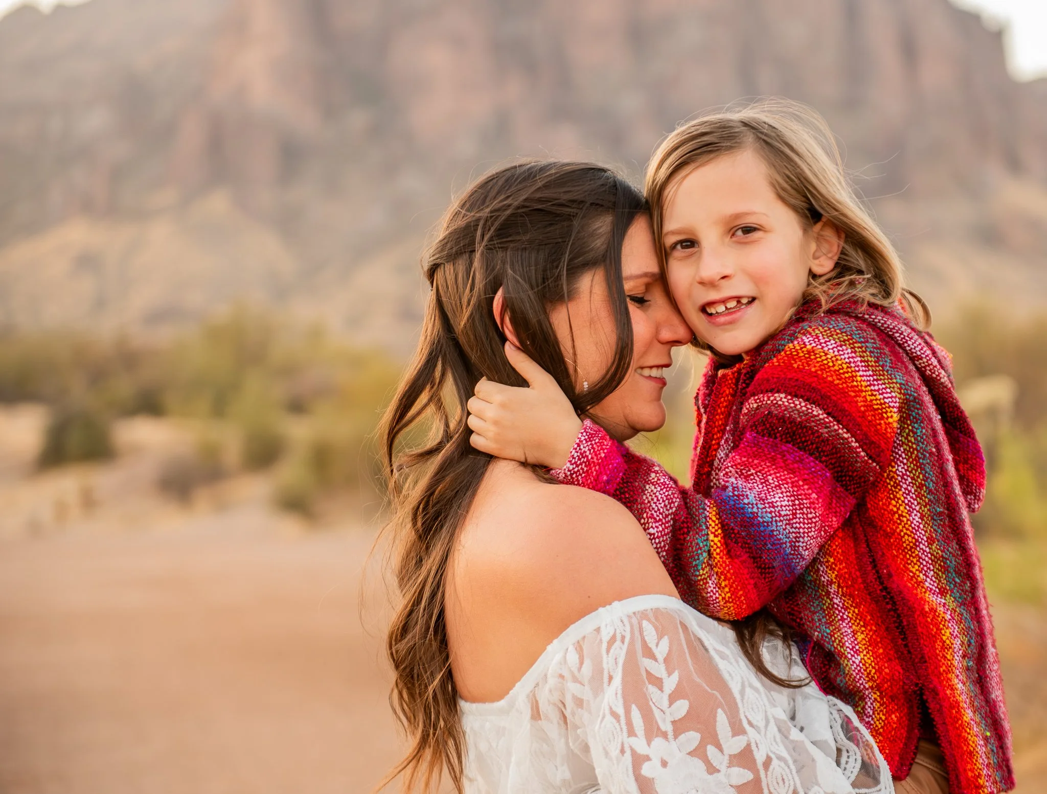 Sunrise Family Session with Mother and Son at First Water Trailhead