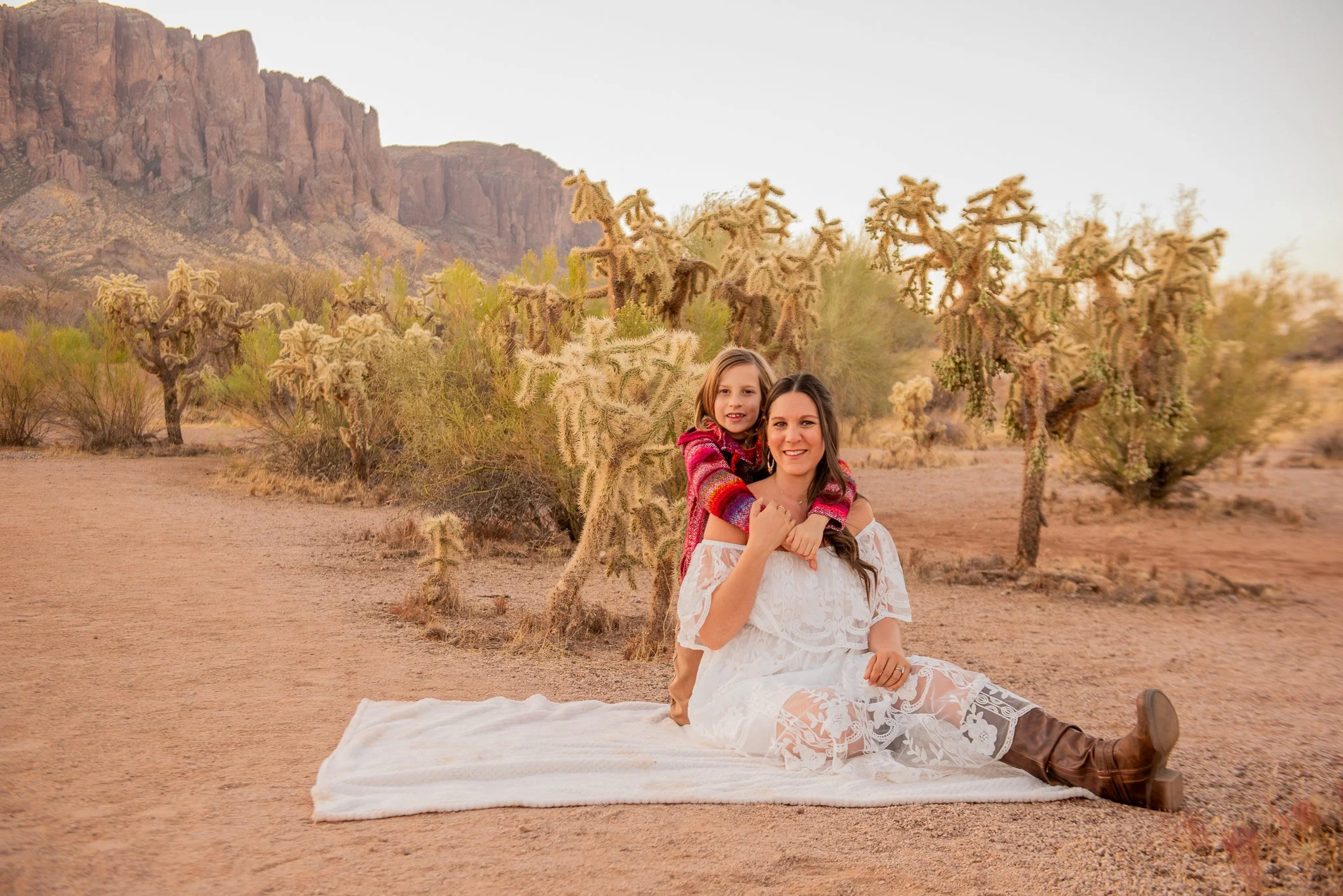 Sunrise Family Session with Mother and Son at First Water Trailhead