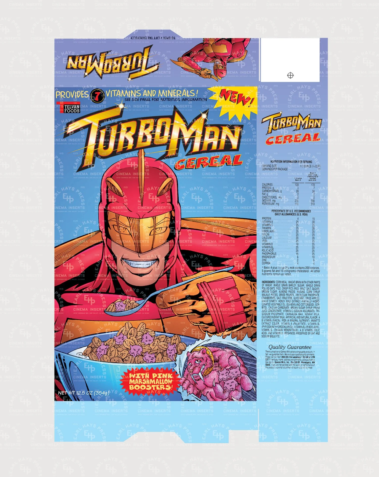 Turboman Cereal Box — The Earl Hays Press