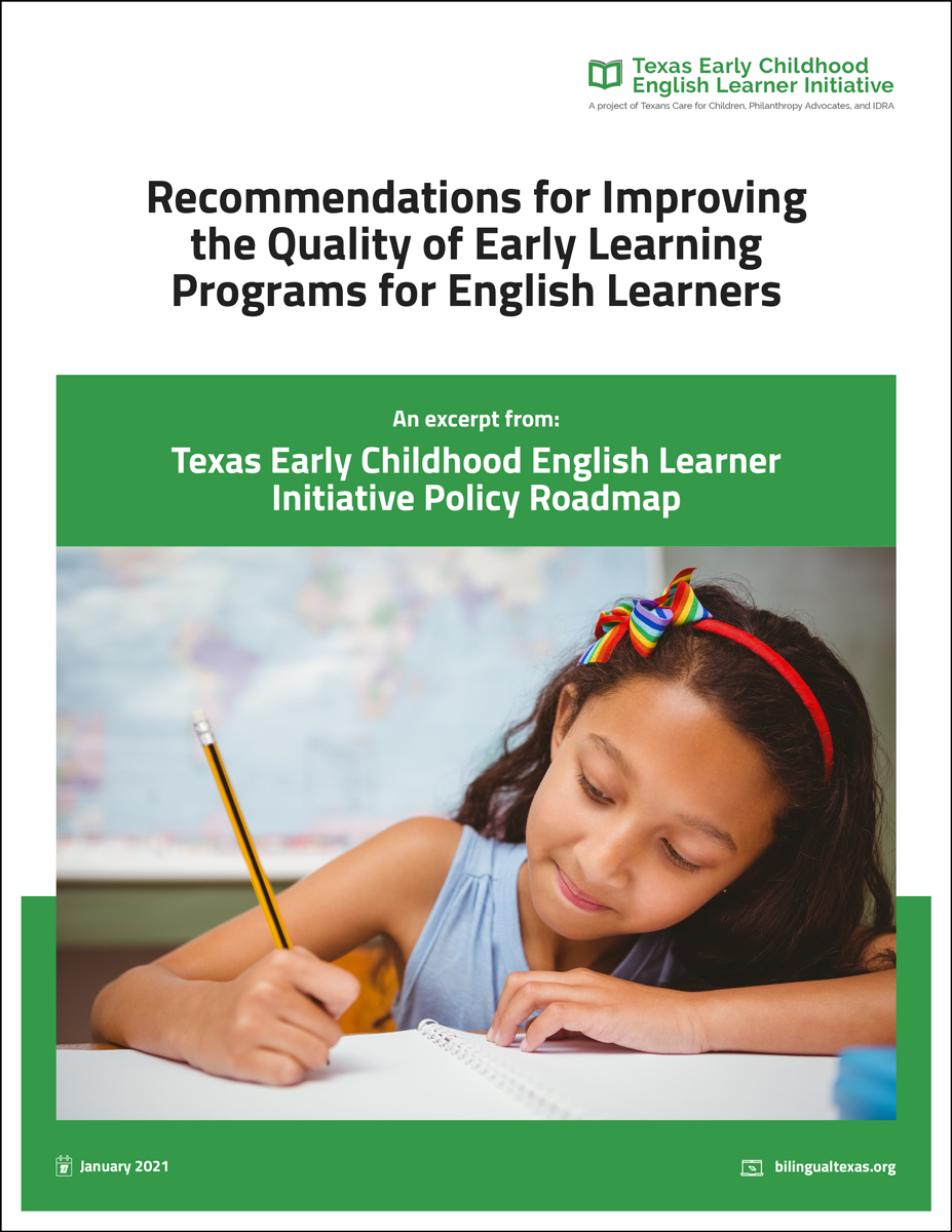 Recomendaciones para mejorar la calidad de los programas de aprendizaje temprano para estudiantes de inglés