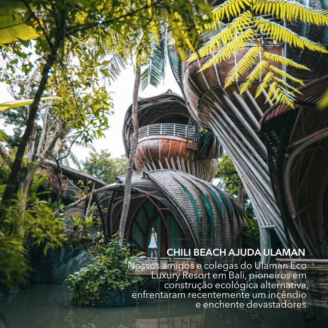 Chili Beach ajuda Ulaman 🙏🏻
Nossos amigos e colegas do Ulaman Eco Luxury Resort em Bali, refer&ecirc;ncia mundial em constru&ccedil;&atilde;o ecol&oacute;gica alternativa, enfrentaram recentemente um inc&ecirc;ndio e enchente que for&ccedil;aram se