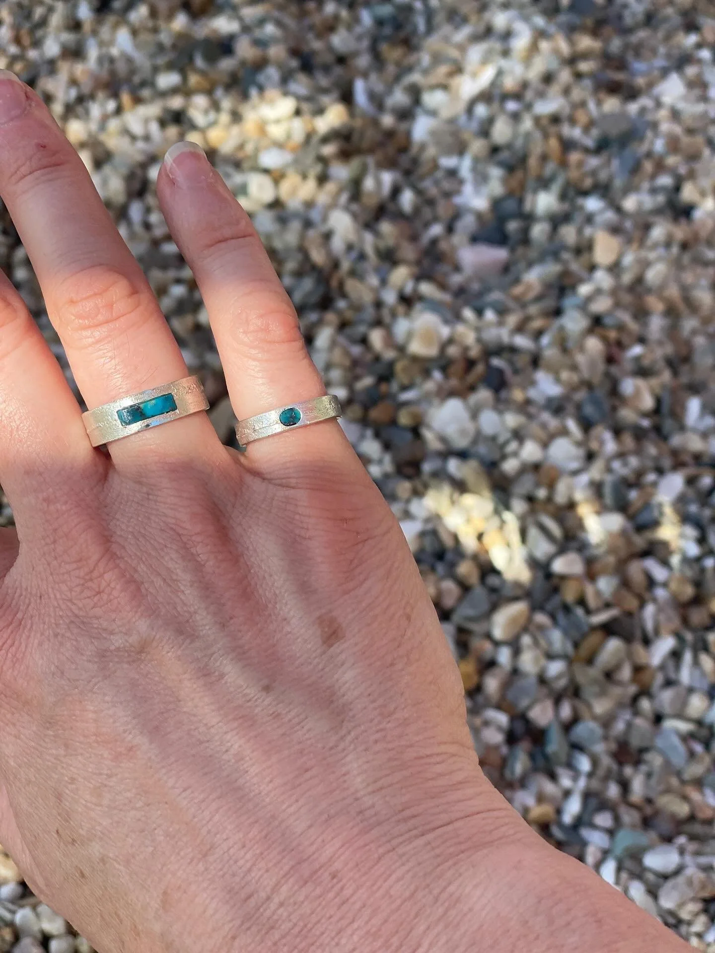 So much work and love and care went into these wedding bands!

I don&rsquo;t generally make samples, but I&rsquo;ve had sizing issues with inlay in the past (these rings really shouldn&rsquo;t be resized) and I&rsquo;m still learning my inlay skills.