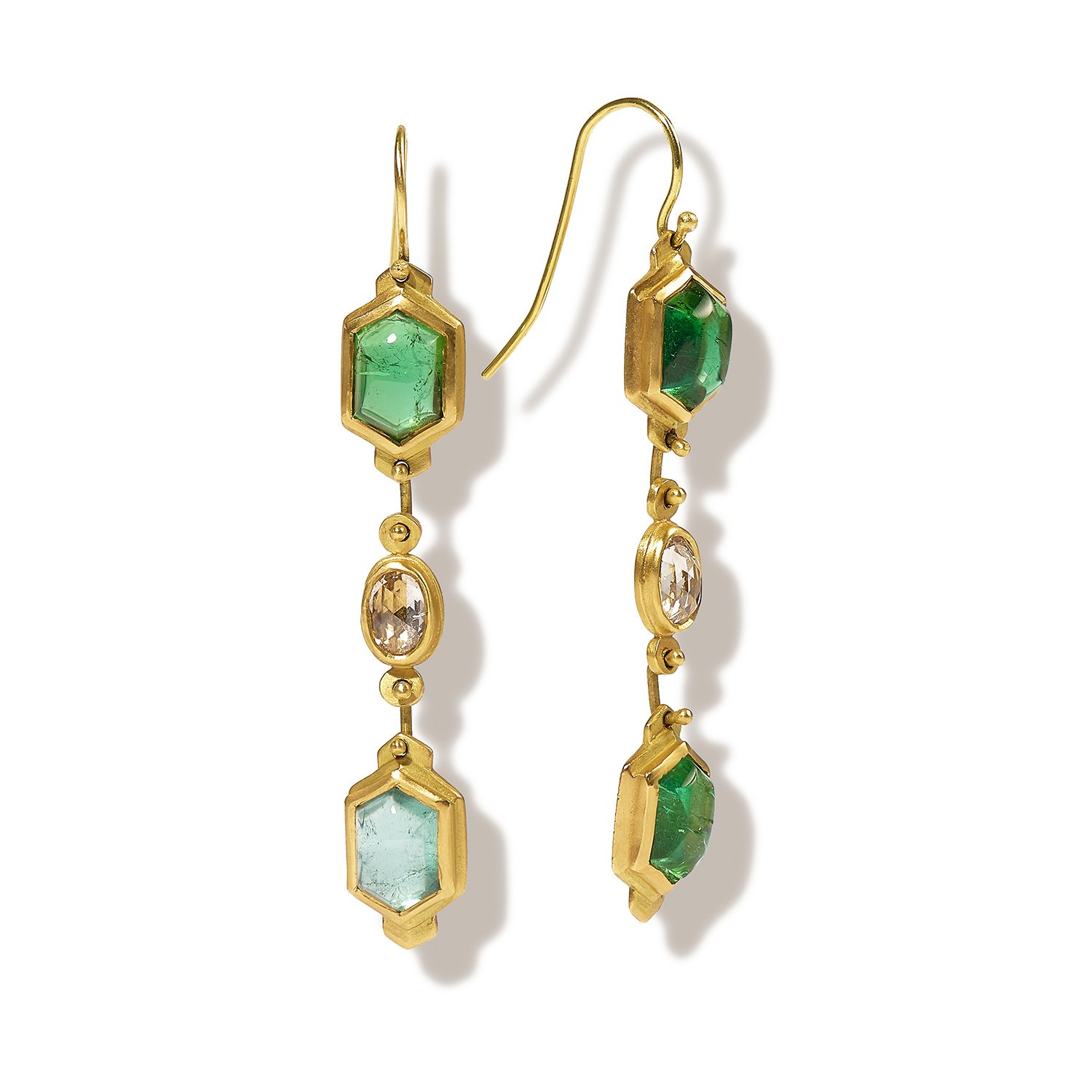 TOURMALINE HEX EARRINGS