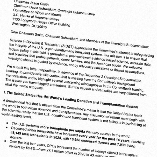 SID&amp;T Submits Two Testimonies to the Committee on Ways and Means