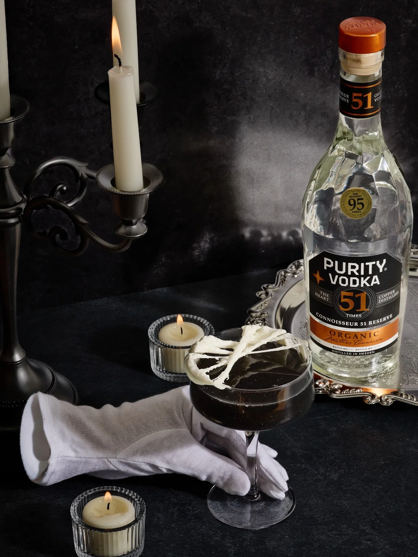 A toast to the night when spirits take over. 🖤🍸 Crafted with Purity Connoisseur 51, hauntingly smooth.
.
.
.
#Vodka #PuritySmooth #Halloween