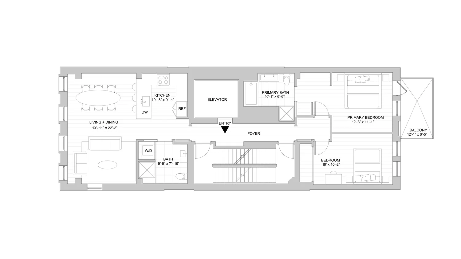 2F, 3F, 4F, 5F & 6F Floor Plan