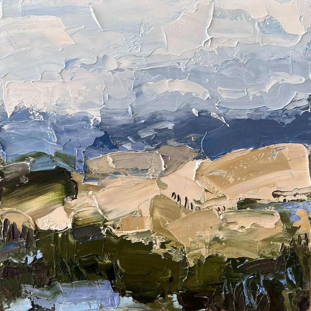 On The Way South 200x200mm Oil on 18mm wooden board