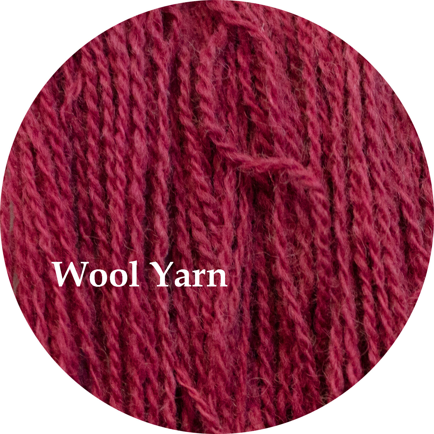 Fiber swatch showing red wool yarn.