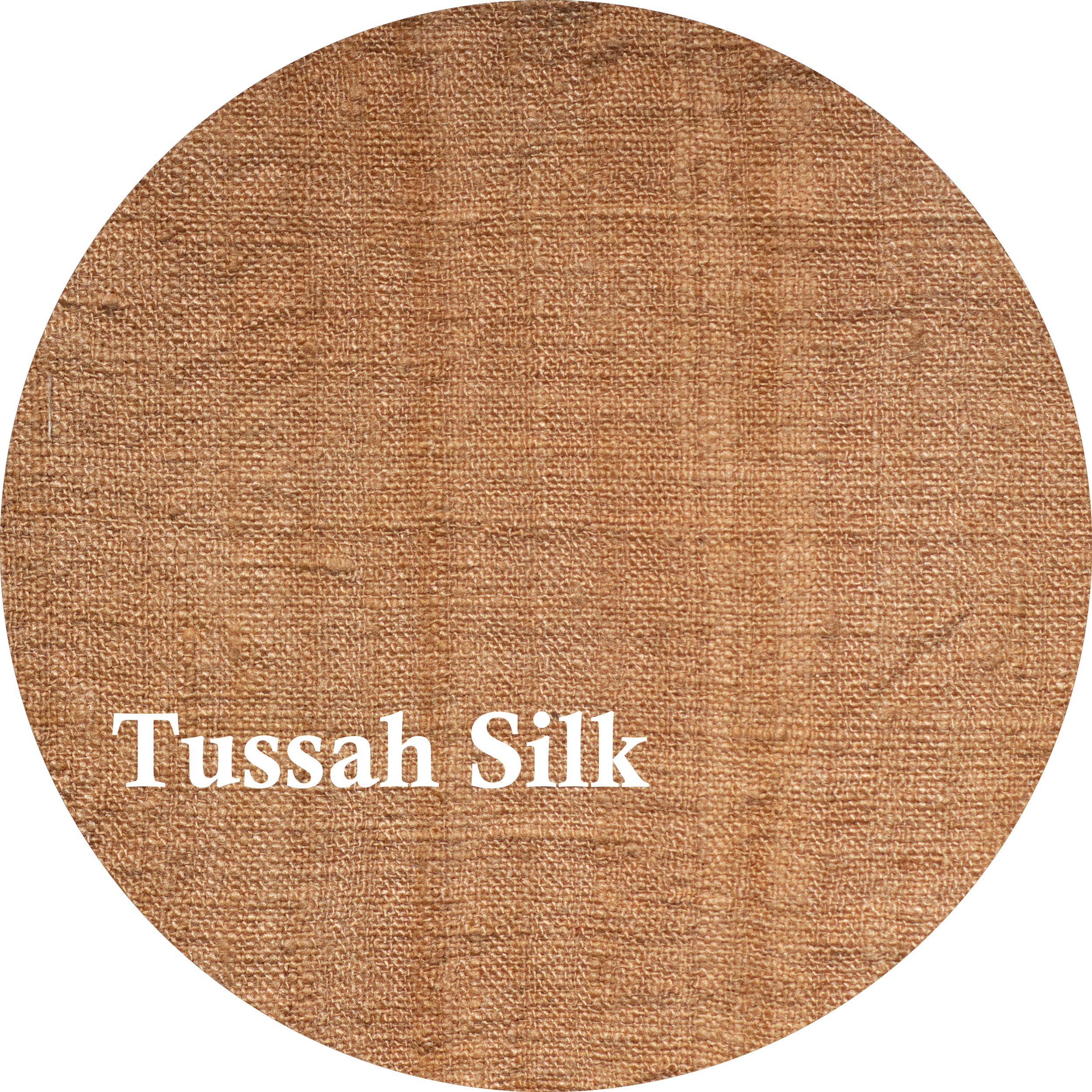 Fiber swatch showing tan brown tussah silk.
