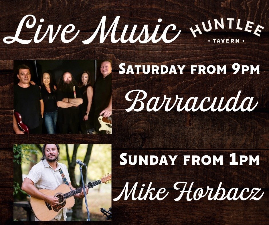 🎸 TONIGHT at Huntlee Tavern, the Hunter's home of live music, get ready to rock out with Barracuda from 9pm! 🤘 And don't miss the soulful tunes of Mike Horbacz this SUNDAY starting at 1pm. Reserve your table now at www.huntleetavern.com.au. Need a 