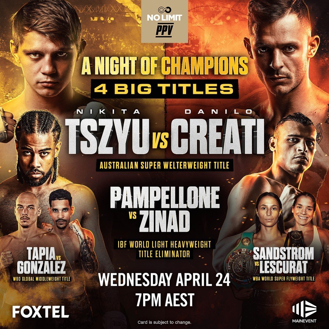 🥊 Today's the day for the Australian Super Welterweight Title Fight! 🥊

📺 Catch the action on the big screen 
💰 TAB Facilities available 
🍽️ Enjoy $18 Schnitzels starting from 5pm 

Limited seating available! Secure your spot now at www.huntleet