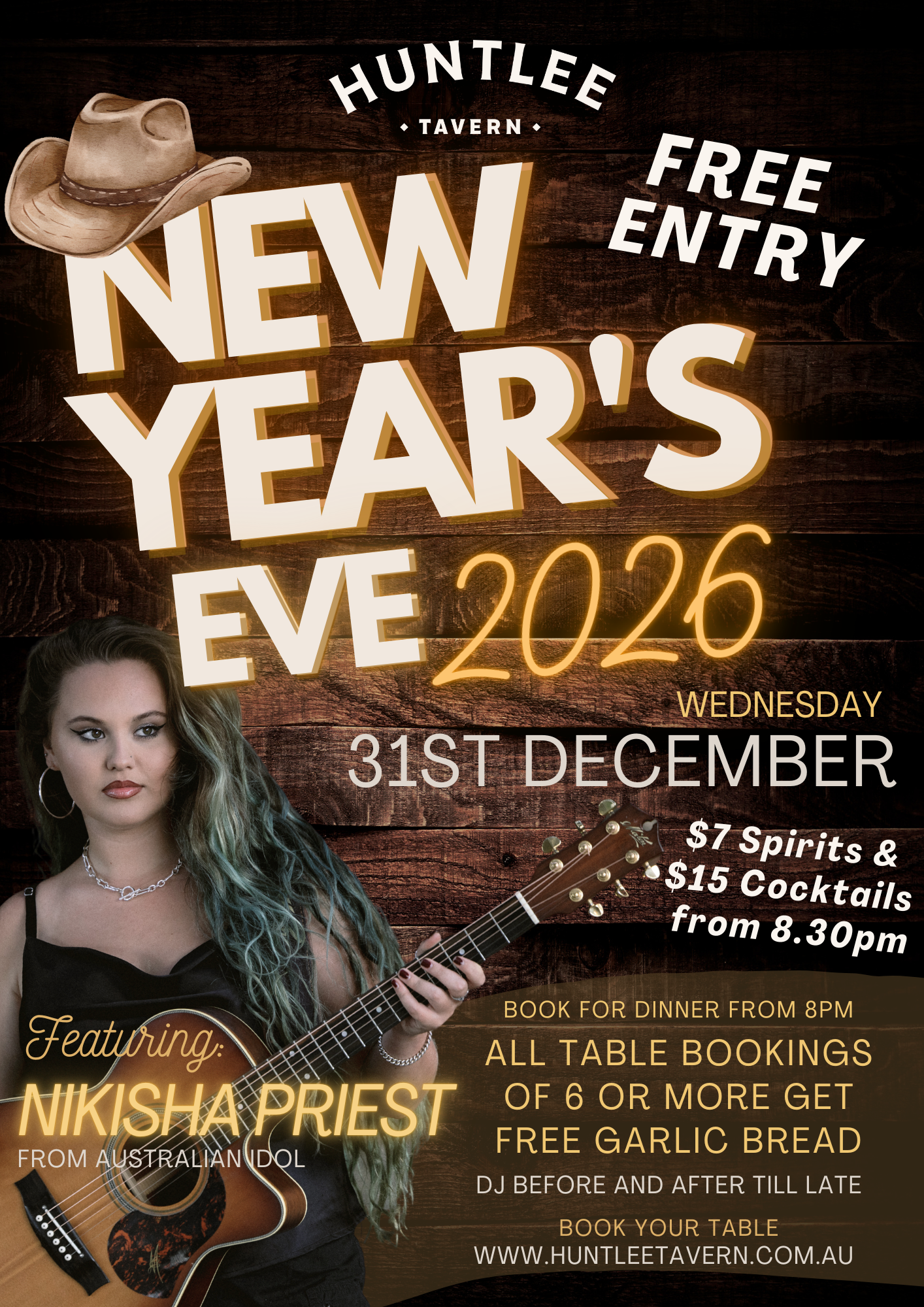 🎉 New Year’s Eve at Huntlee Tavern!