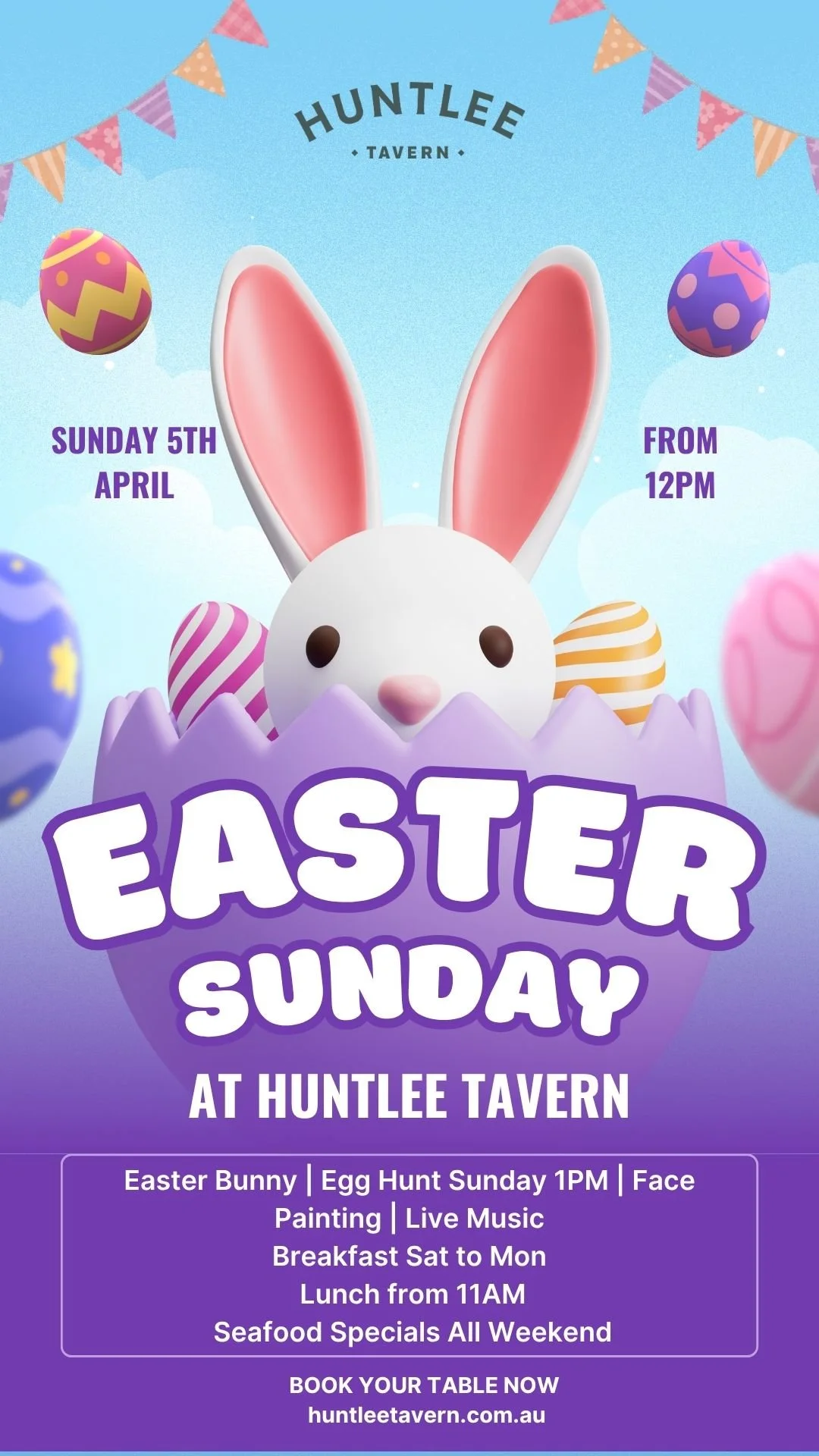 🐰🥚 Easter Sunday at Huntlee Tavern 🥚🐰