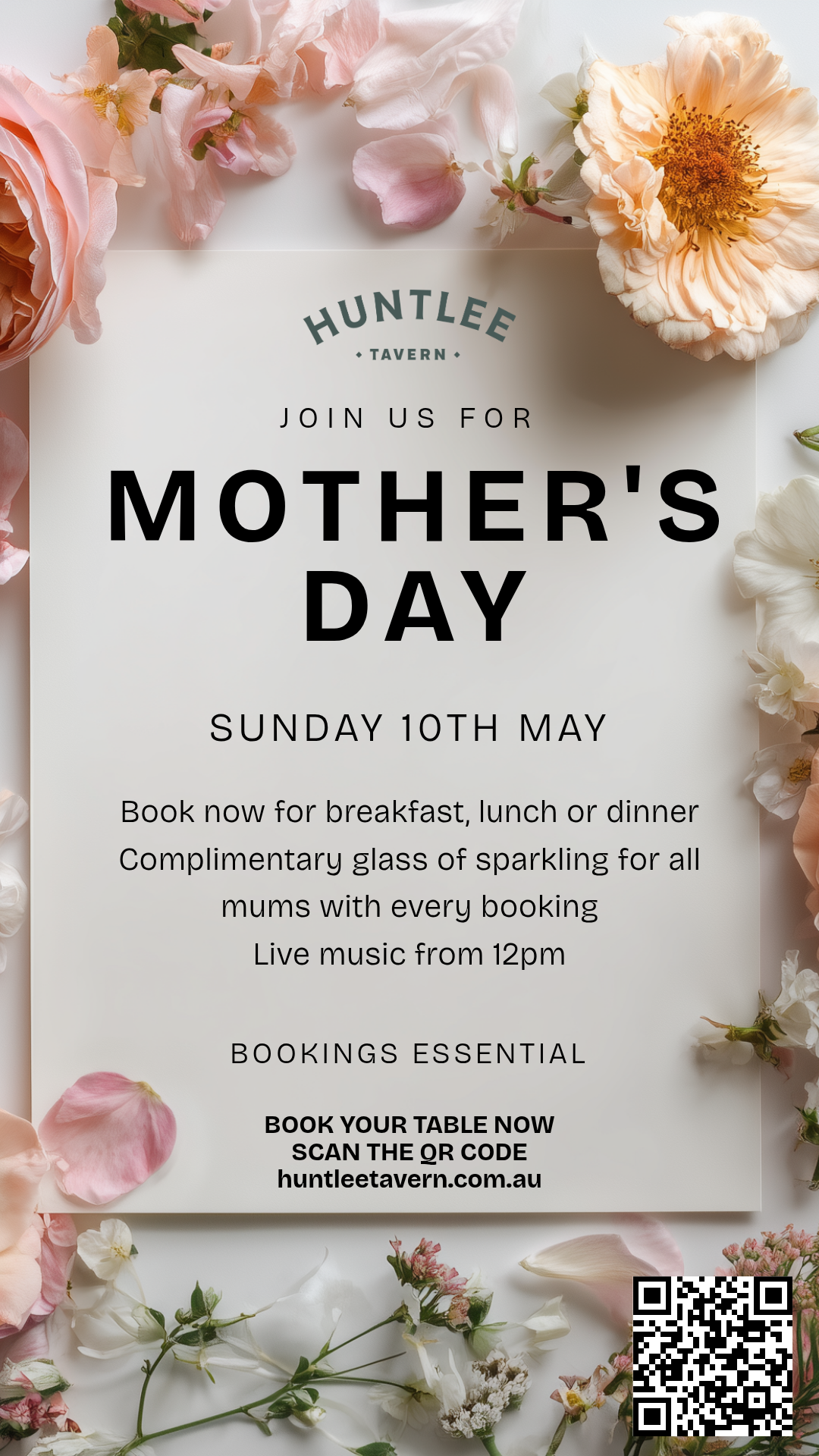 🌸 Mother’s Day at Huntlee Tavern 🌸
