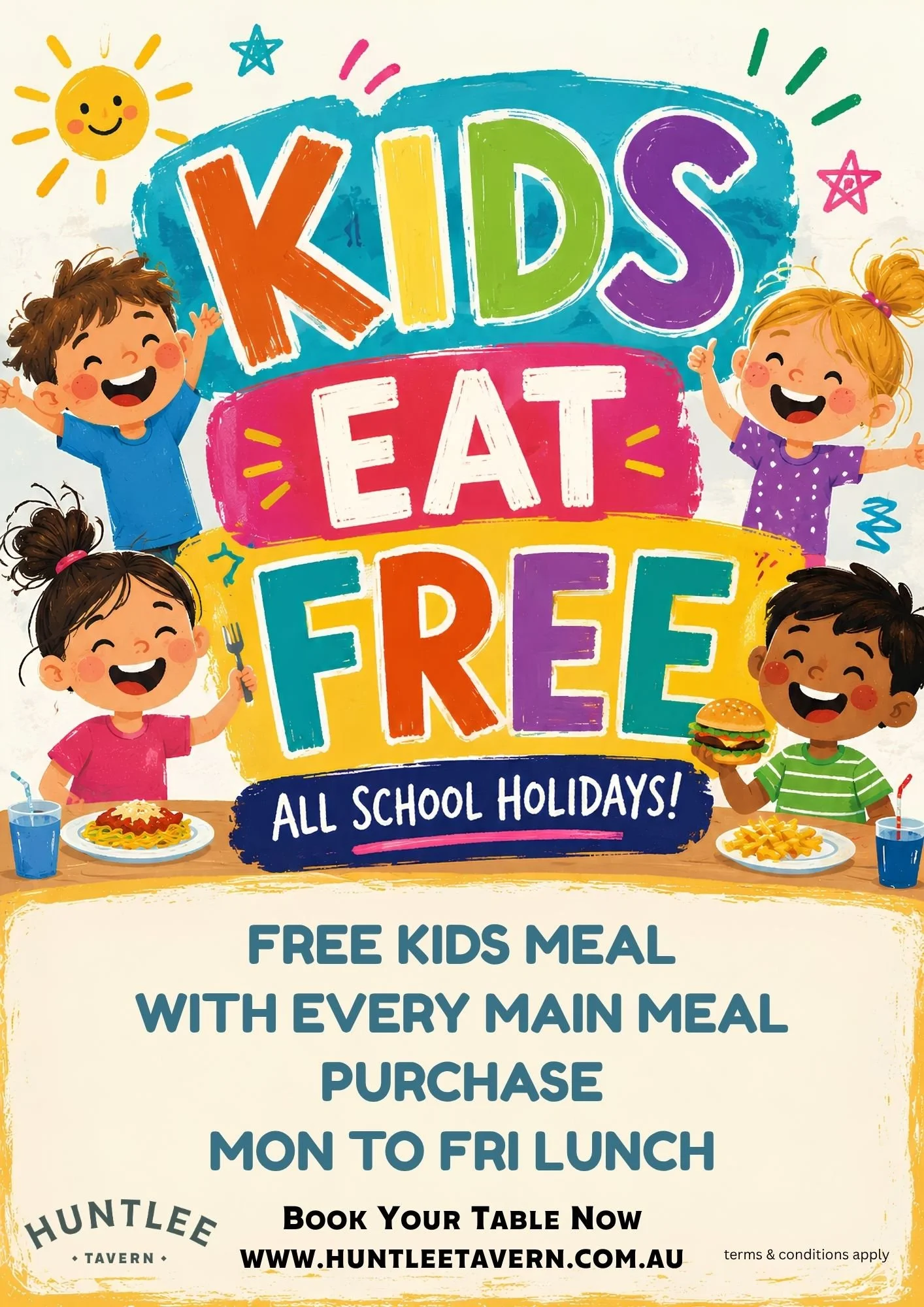 🎉🍽️ KIDS EAT FREE THESE SCHOOL HOLIDAYS! 🍽️🎉
