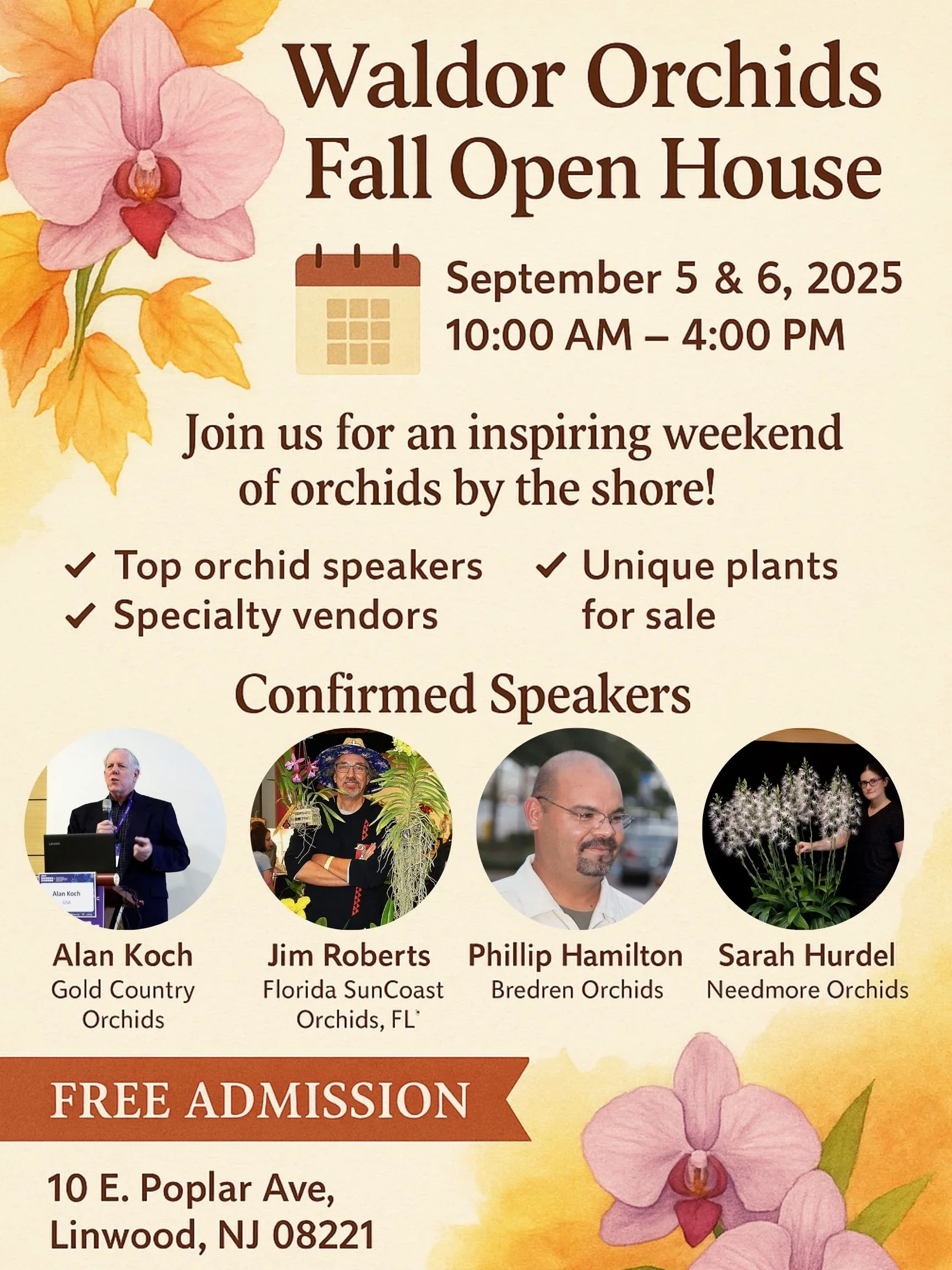 Waldor Orchids Open House (guest vendor and speaker)