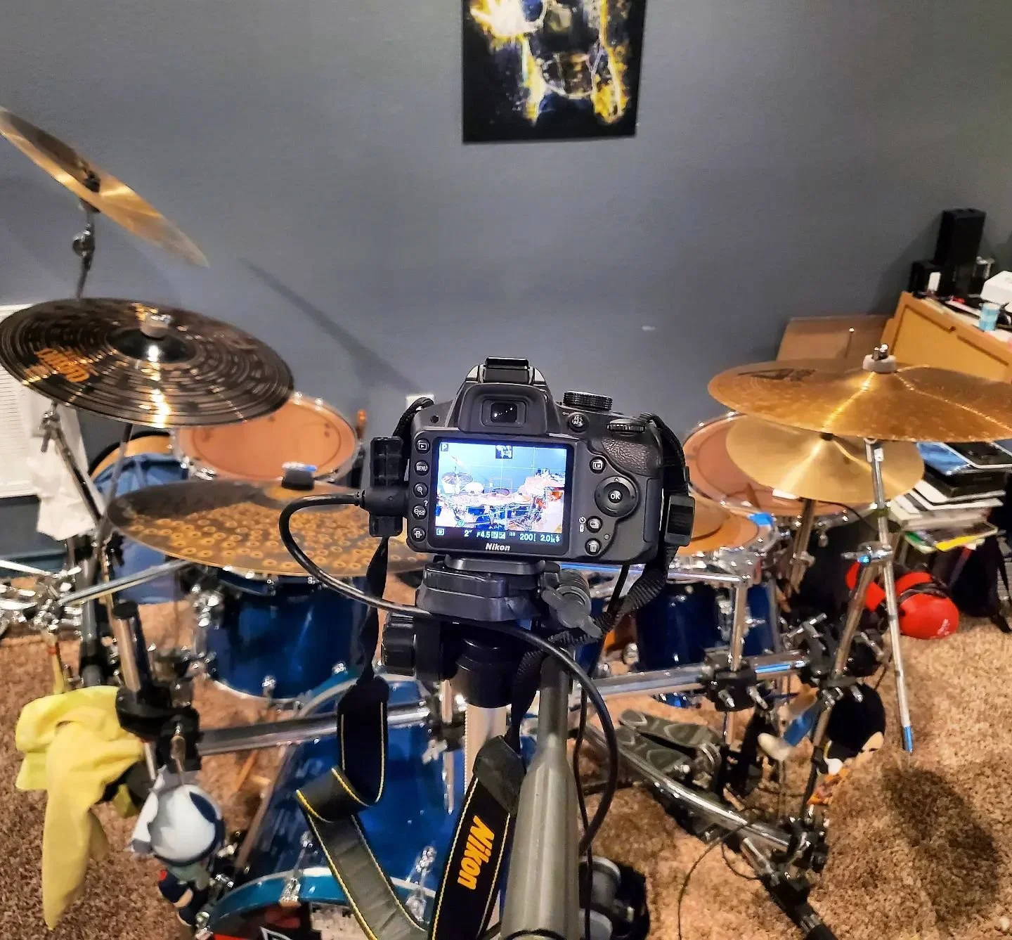 Little bit of testing and lots of cleaning and rearranging. #UngluckInc #twitch #drums #percussion #tamadrums #gibraltarhardware #mapleworksdrums #paistecymbals #meinlcymbals #vicfirth  #remodrumheads