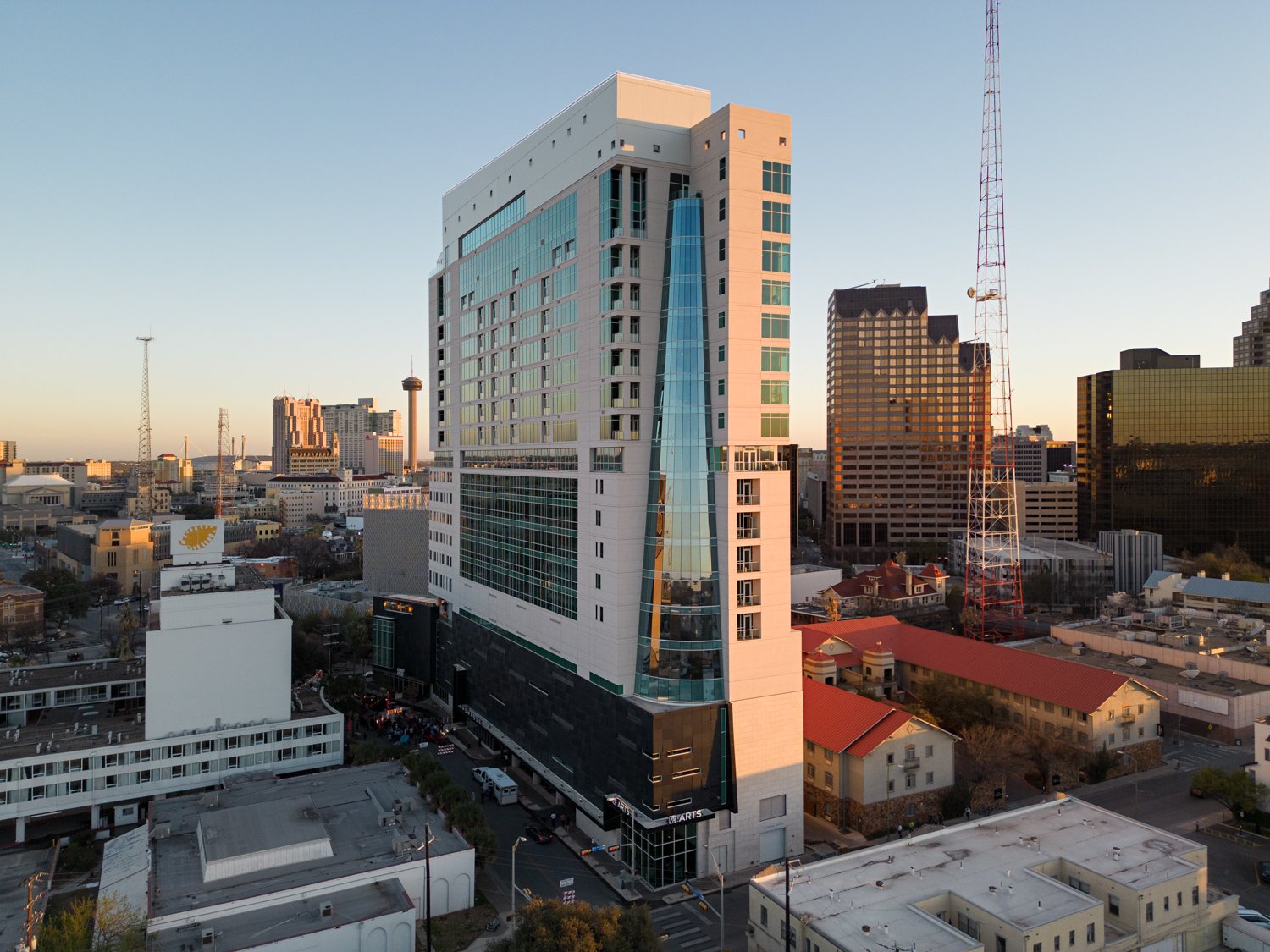 3 Sharp Glass - Thompson Hotel - Sunset from North.jpg